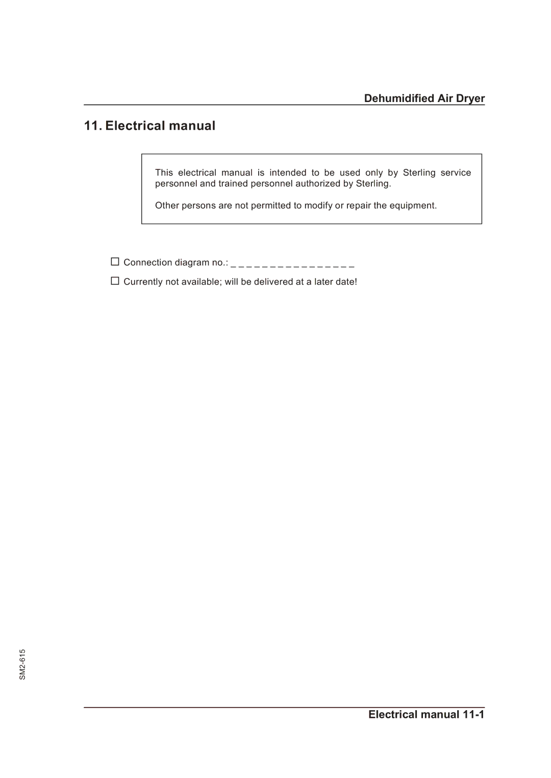 Sterling STT 300 operating instructions Electrical manual 