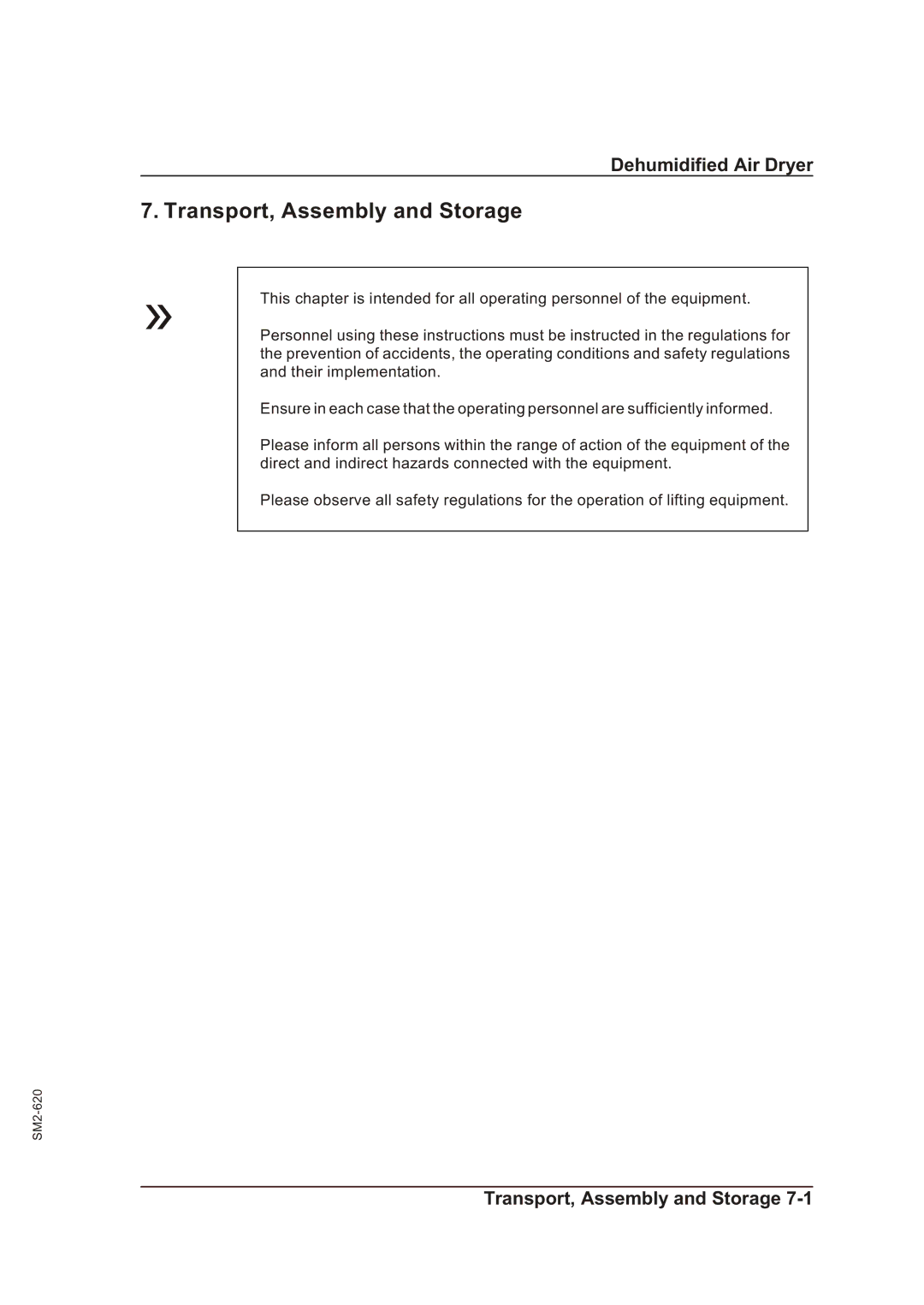 Sterling STT 500 manual Transport, Assembly and Storage 