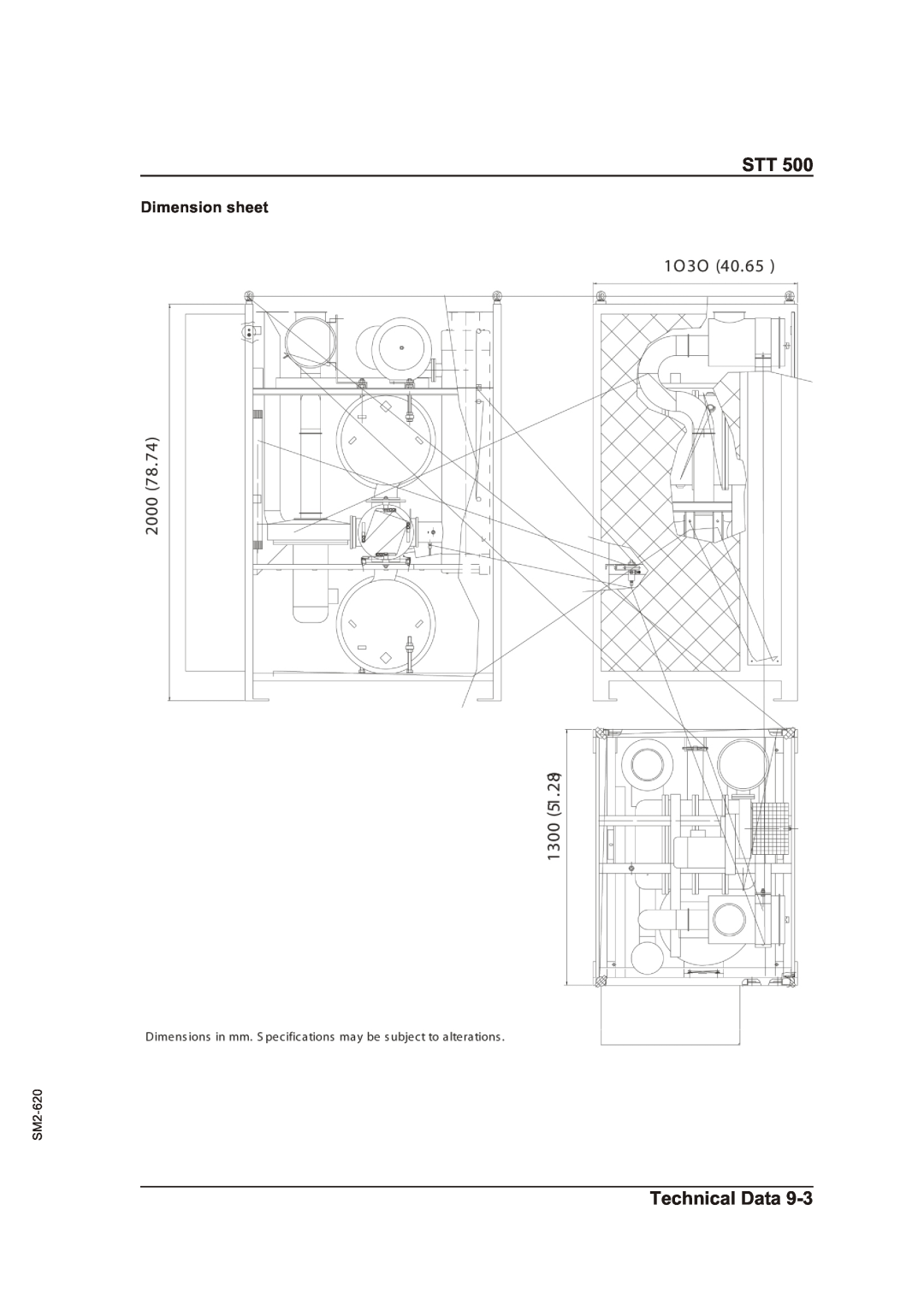 Sterling STT 500 manual Technical Data, Dimension sheet, SM2-620 