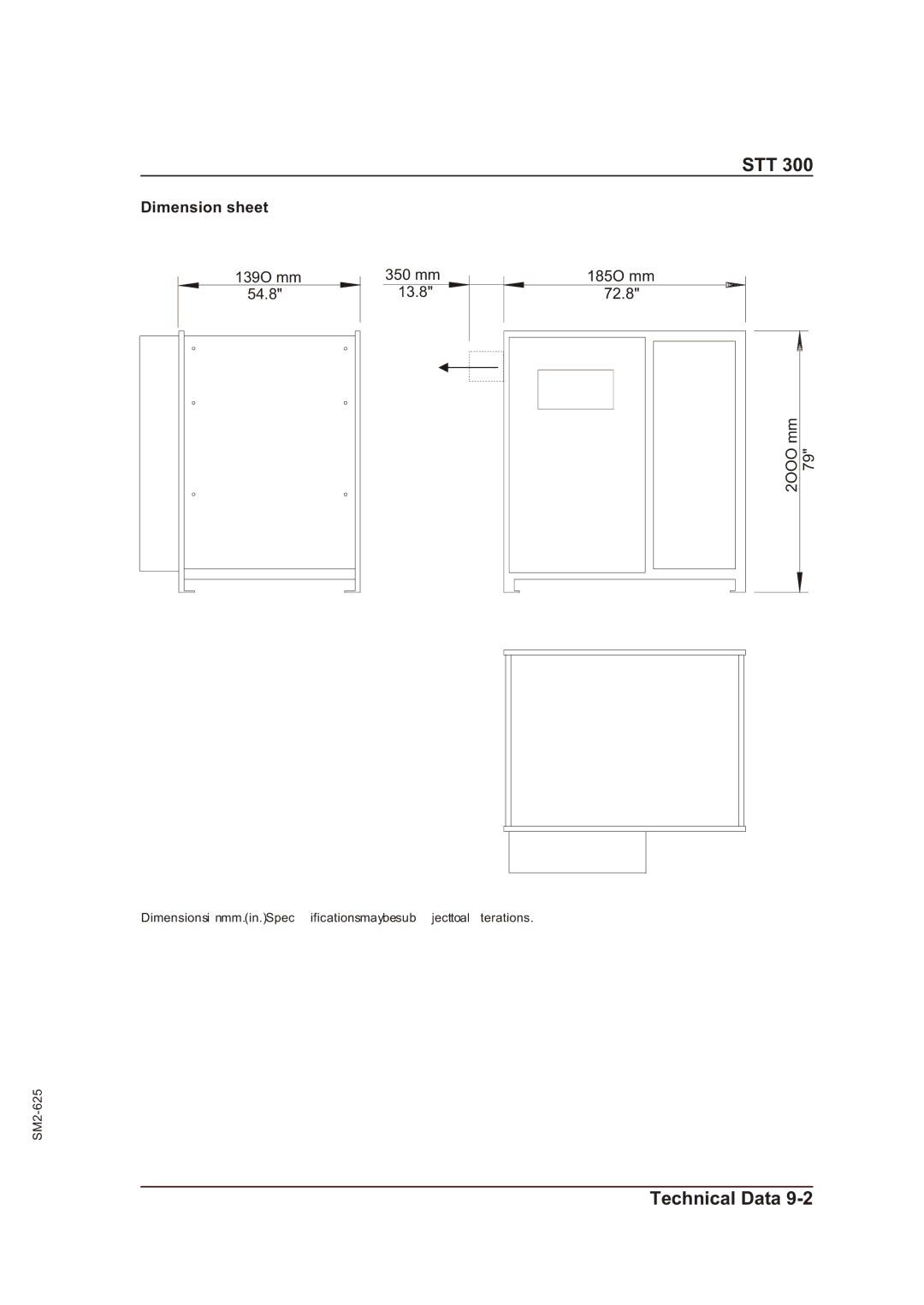 Sterling STT 800 manual Dimension sheet 