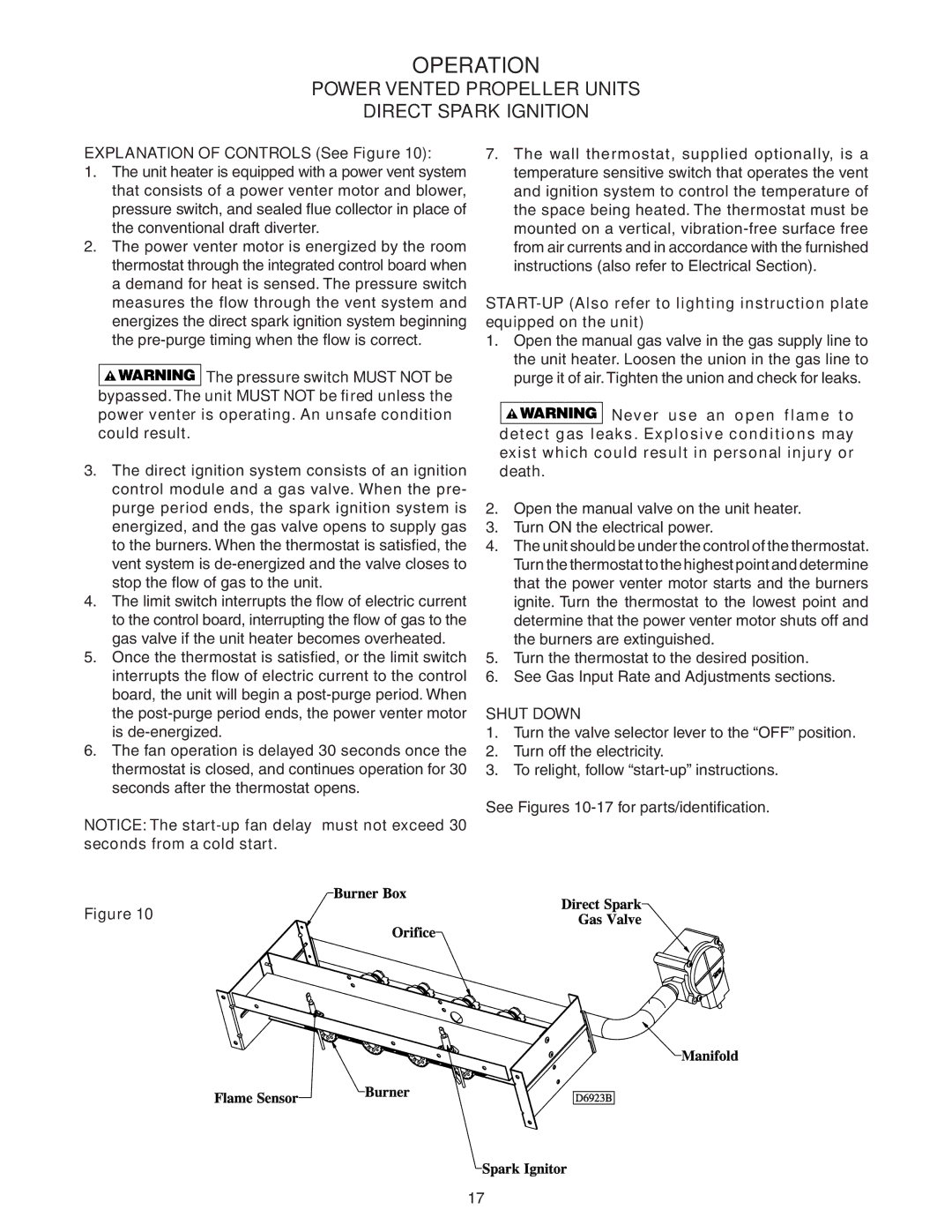 Sterling TF-175, TF-400, TF-150, TF-300, TF-200, TF-350, TF-250, TF-125 Operation, Explanation of Controls See Figure, Shut Down 