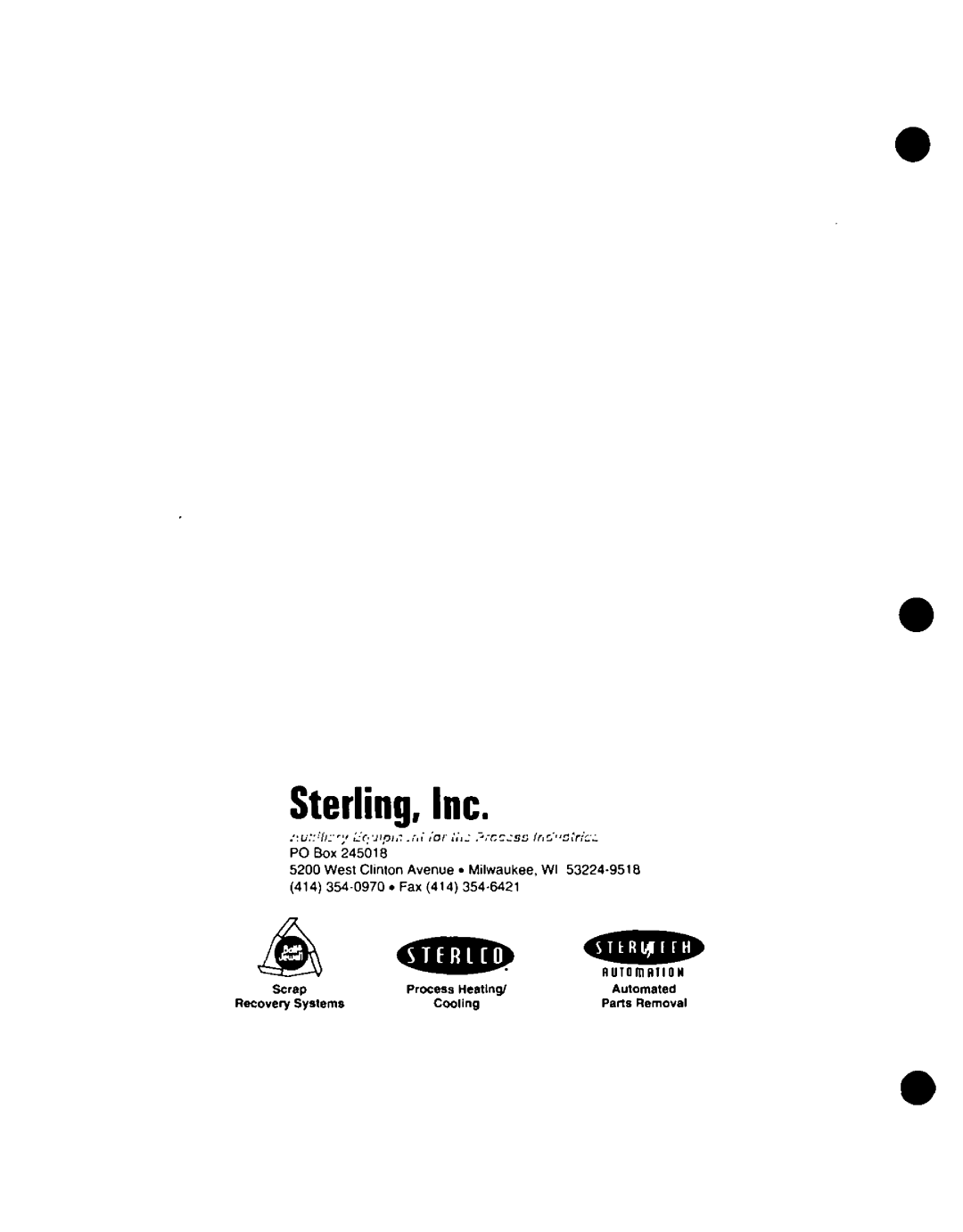 Sterling RTAA-90, X39551156-01, RTAA-IOM-4A, RTAA-80, RTAA-70, RTAA-125, RTAA-110, RTAA-100 manual 