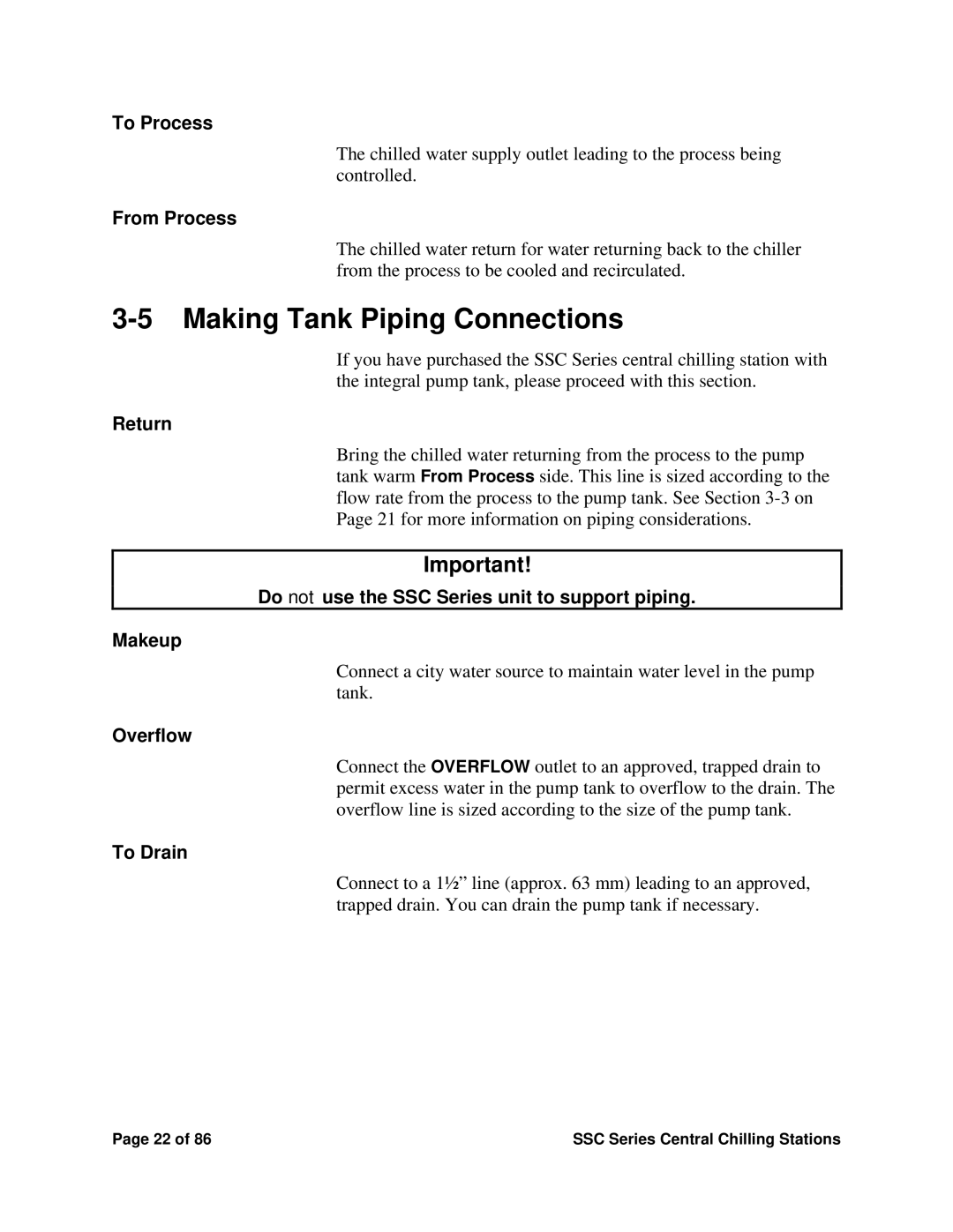 SterlingTEK A0551797 manual Making Tank Piping Connections, From Process 