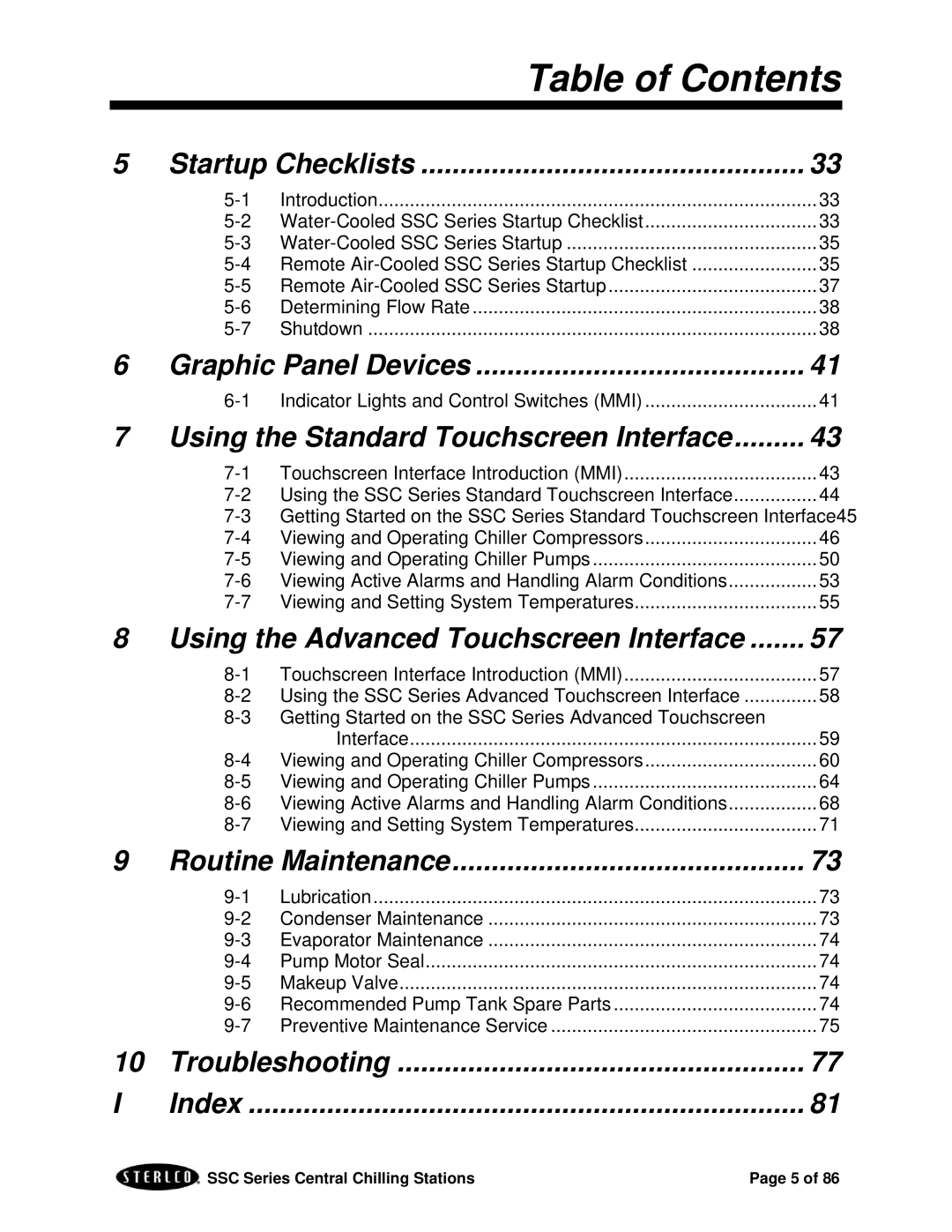 SterlingTEK A0551797 manual Startup Checklists, Getting Started on the SSC Series Advanced Touchscreen 