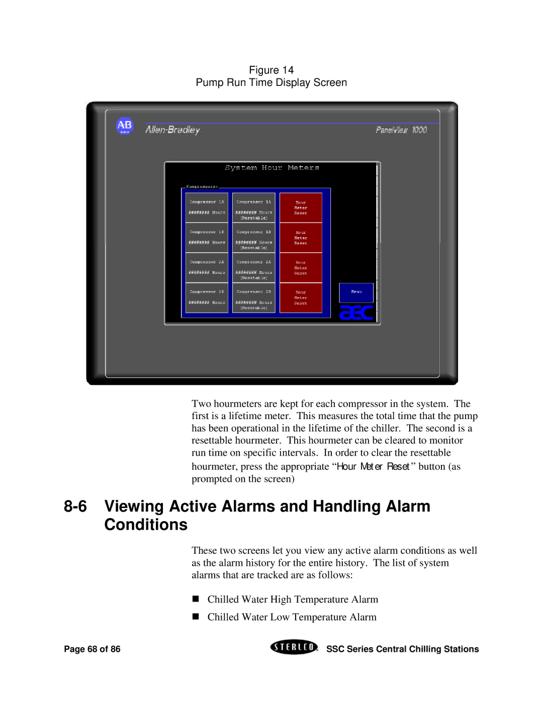 SterlingTEK A0551797 manual Viewing Active Alarms and Handling Alarm Conditions 