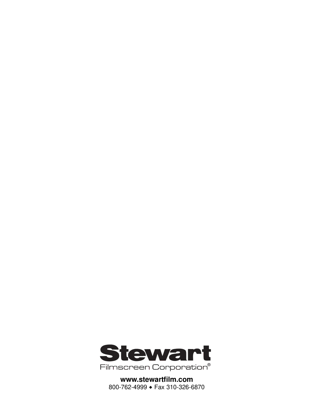 Stewart Filmscreen Corp LCD Rear-Projection TV installation instructions 