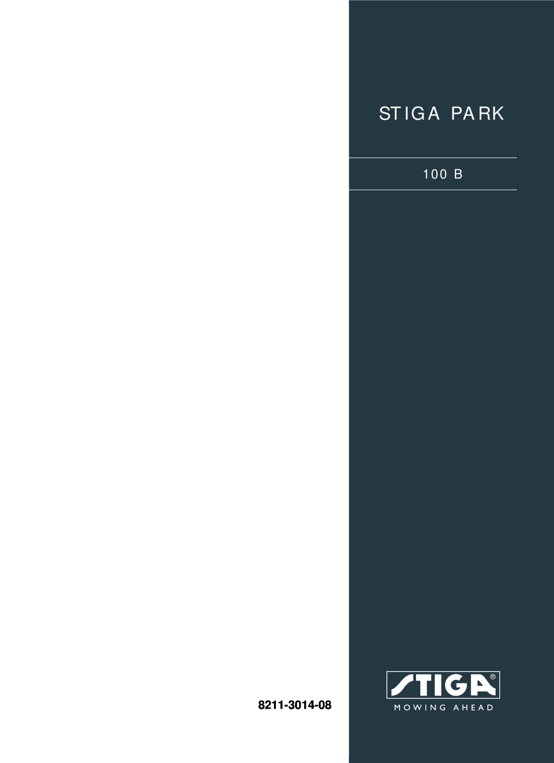 Stiga 100 B manual Stiga Park, 8211-3014-08 