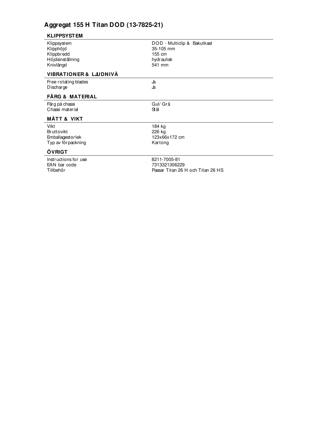 Stiga manual Aggregat 155 H Titan DOD 