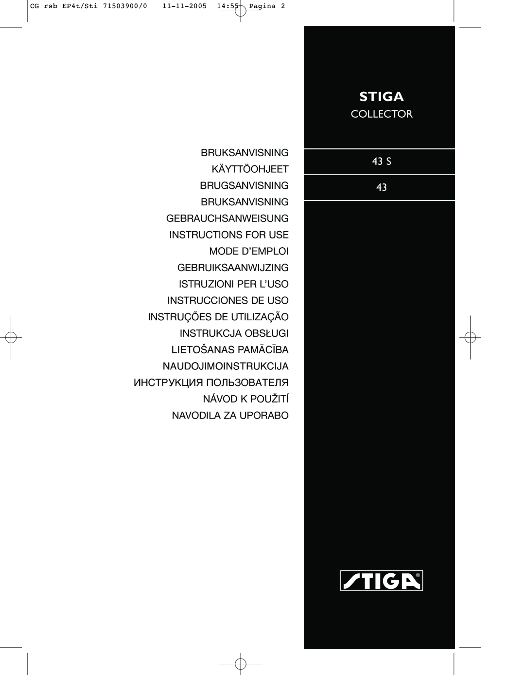 Stiga 43S manual Stiga 