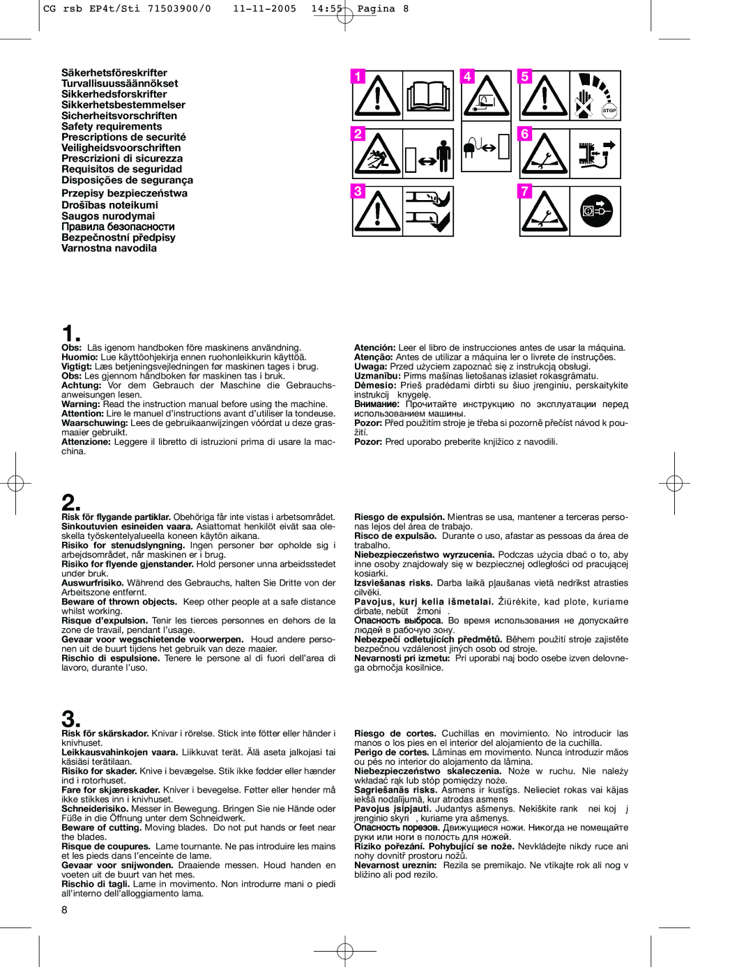 Stiga 43S manual CG rsb EP4t/Sti 71503900/0 11-11-2005 1455 Pagina 