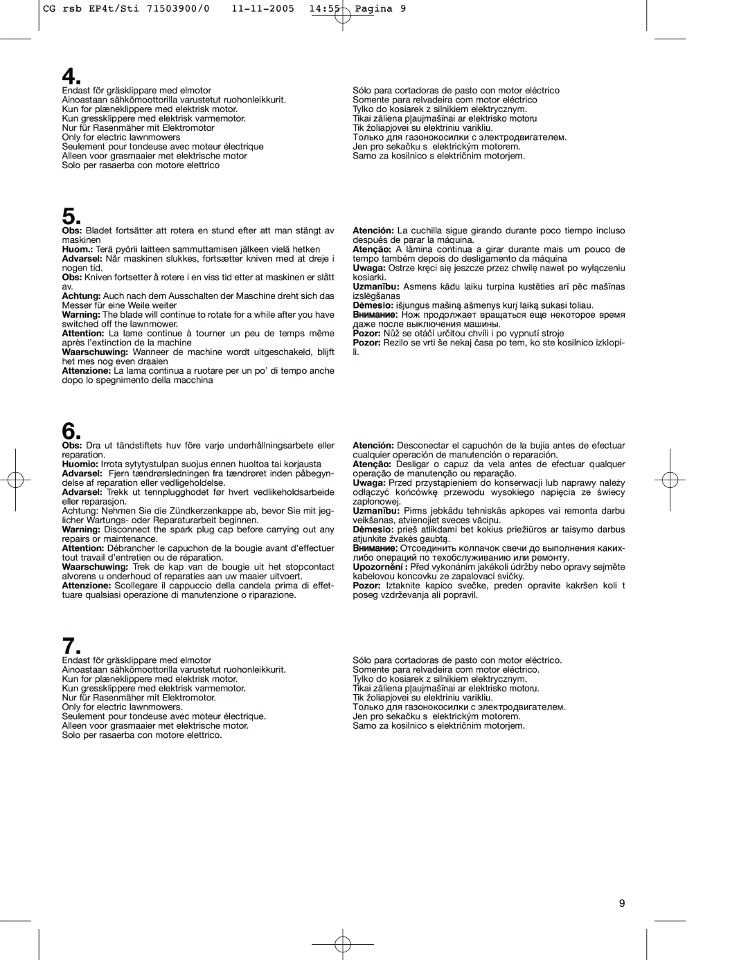 Stiga 43S manual CG rsb EP4t/Sti 71503900/0 11-11-2005 1455 Pagina 