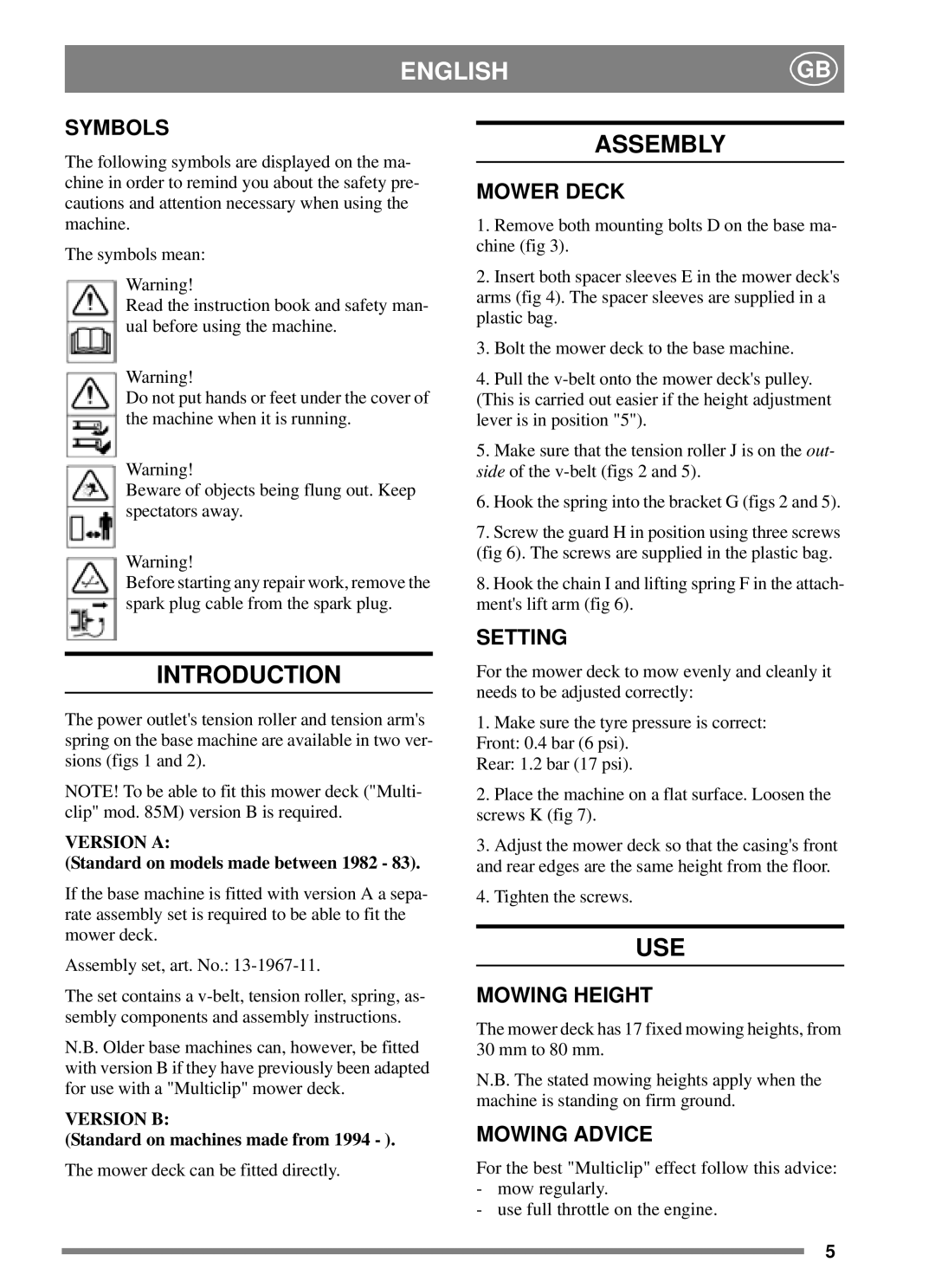 Stiga 8211-3013-10 manual Assembly, Introduction, Use 