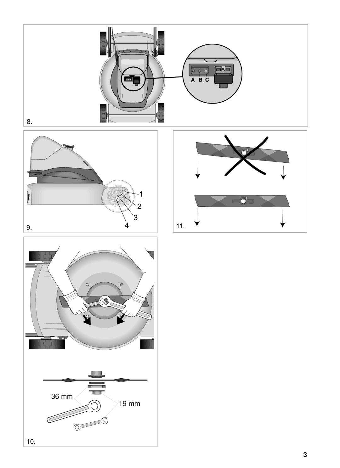 Stiga 8211-3417-05 manual 36 mm 19 mm 