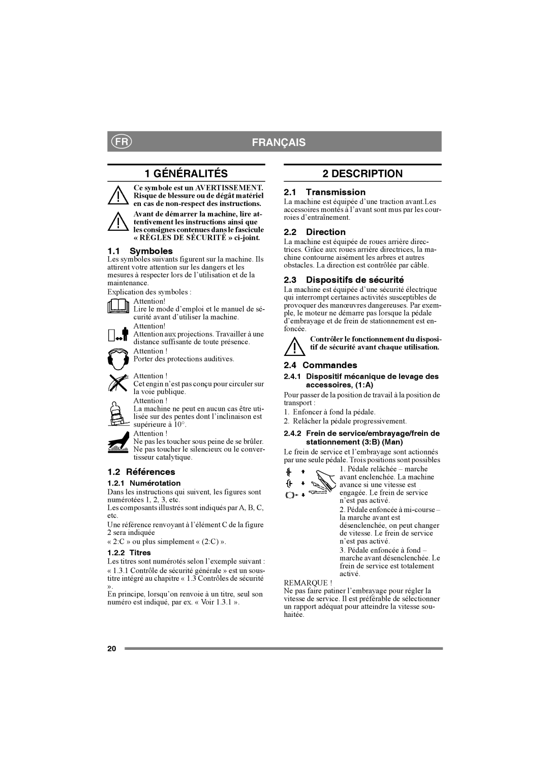 Stiga 8221-0034-80 manual Frfrançais, Généralités 