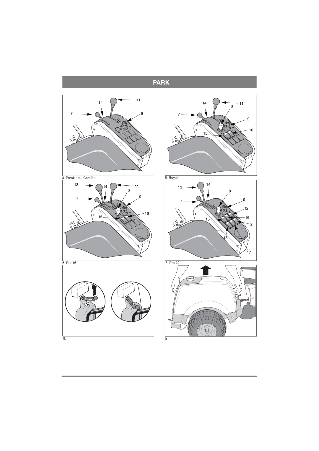 Stiga PRO 20, COMFORT, ROYAL, PRO 16, PRESIDENT manual President Comfort Royal Pro 