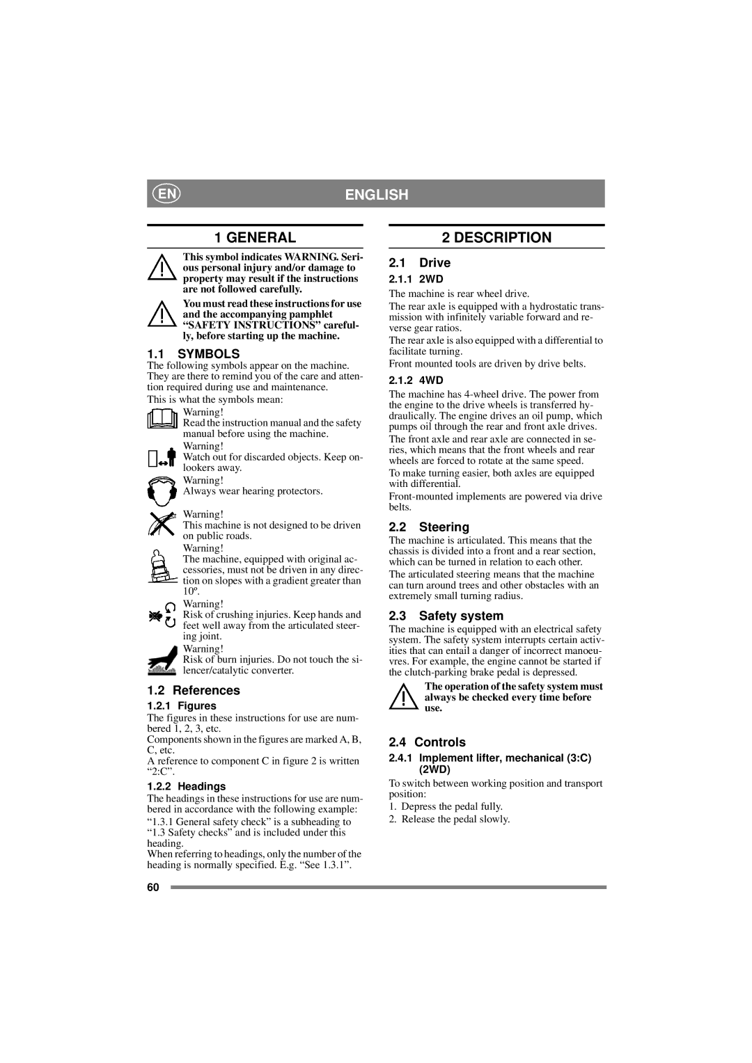 Stiga DIESEL 4WD manual General, Description 