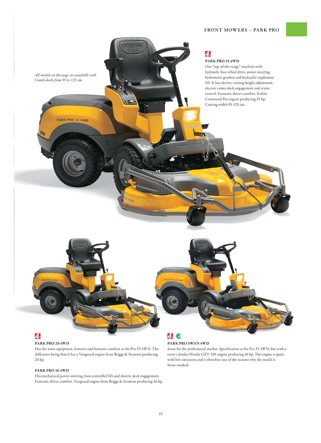 Stiga Garden Range manual Park PRO 20 4WD, Park PRO 16 4WD, Park PRO 25 4WD, Park PRO Swan 4WD 