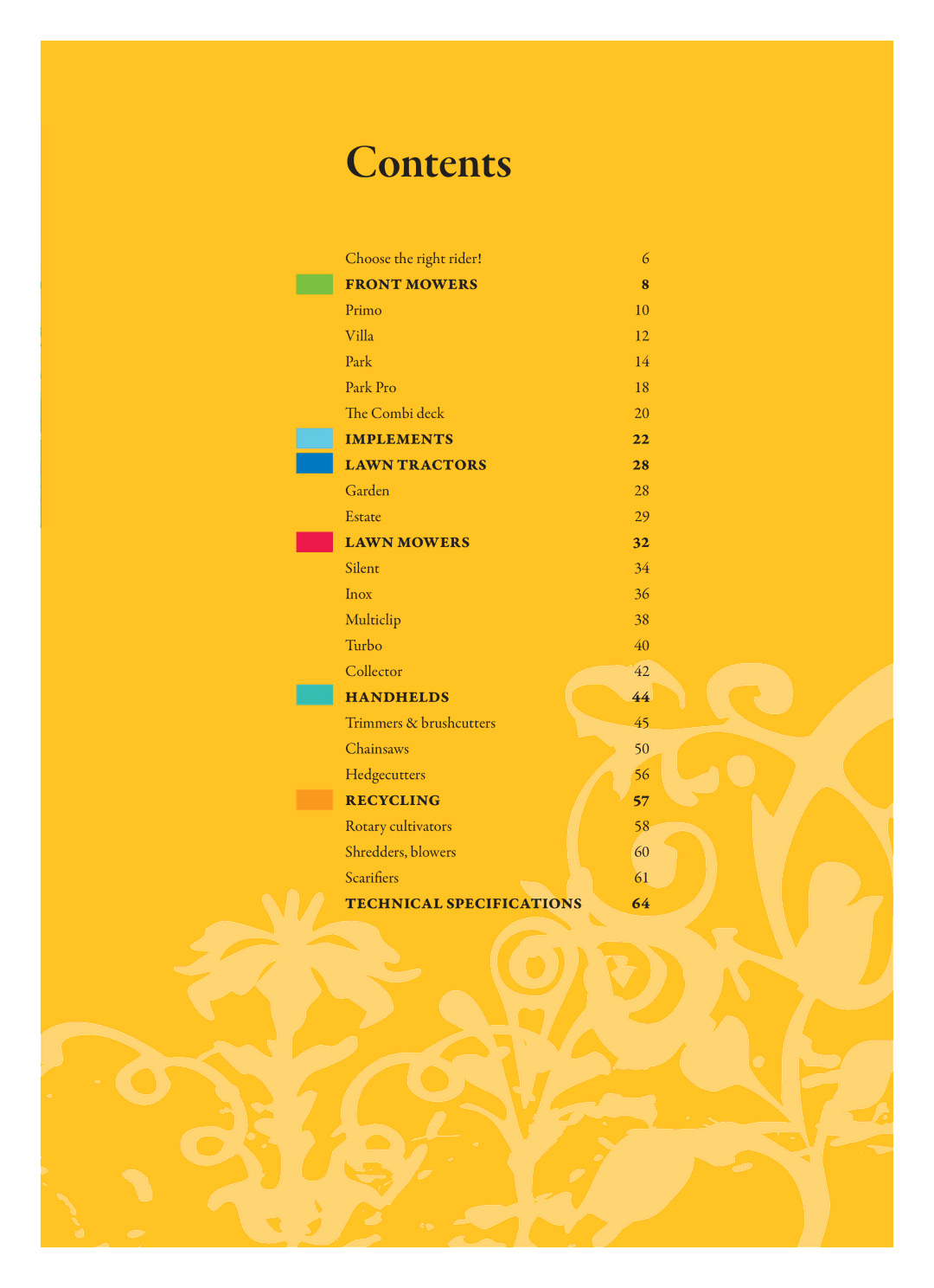 Stiga Garden Range manual Contents 