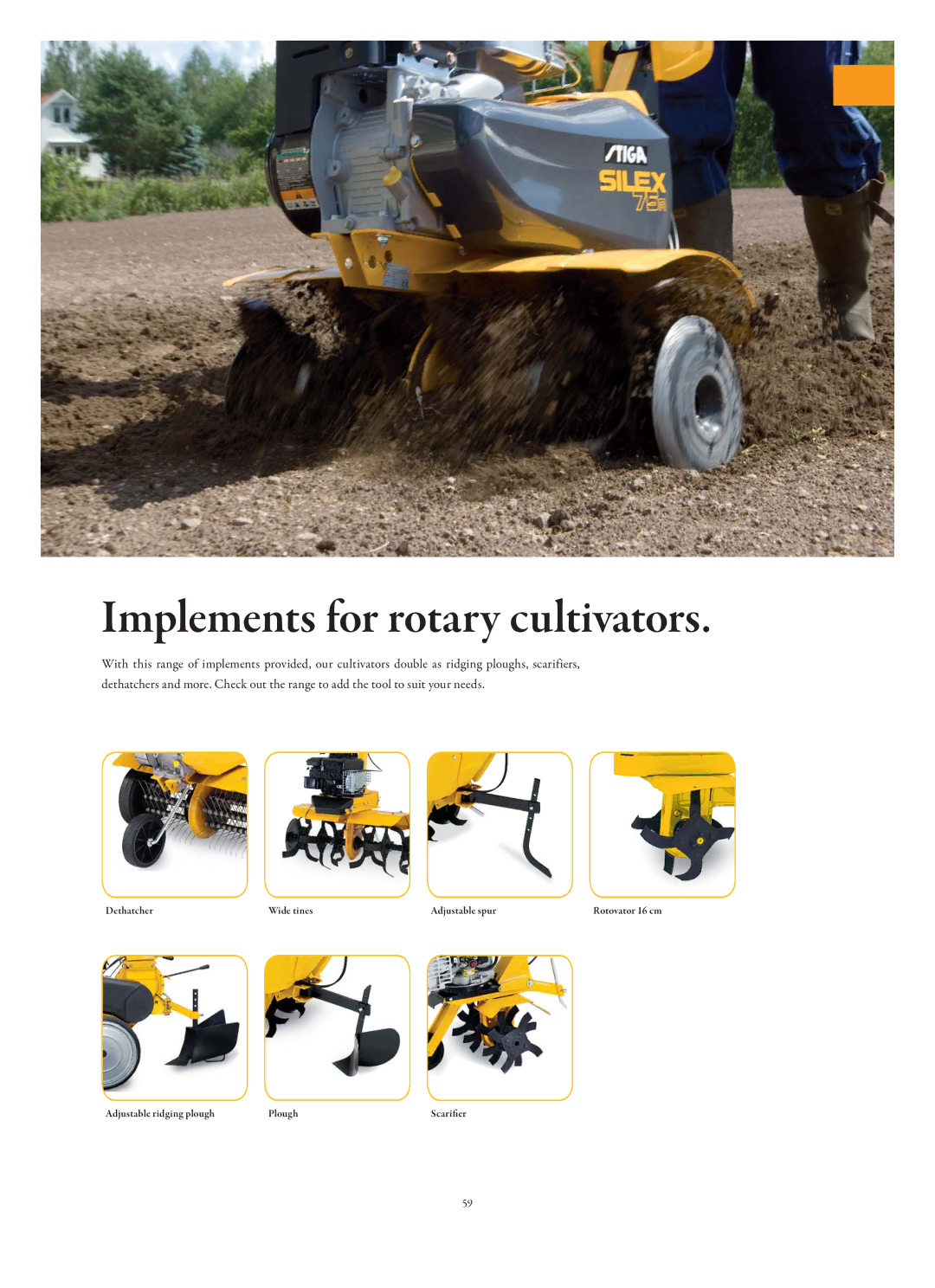 Stiga Garden Range manual Implements for rotary cultivators 