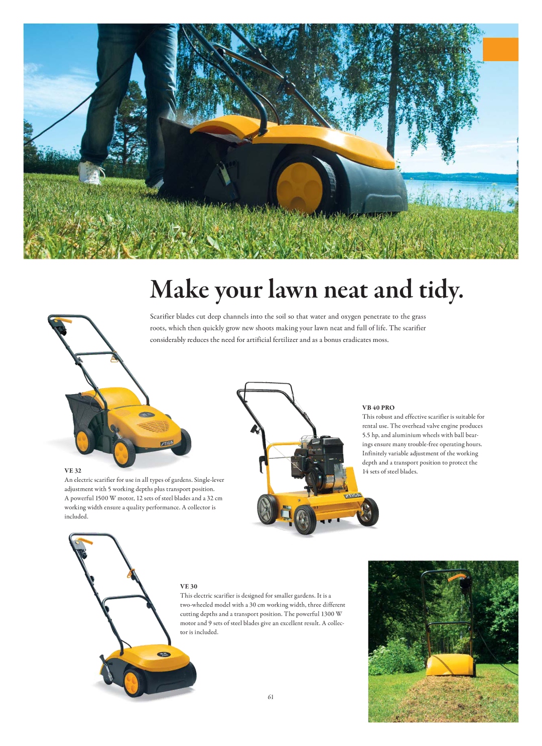 Stiga Garden Range manual Make your lawn neat and tidy, VB 40 PRO 