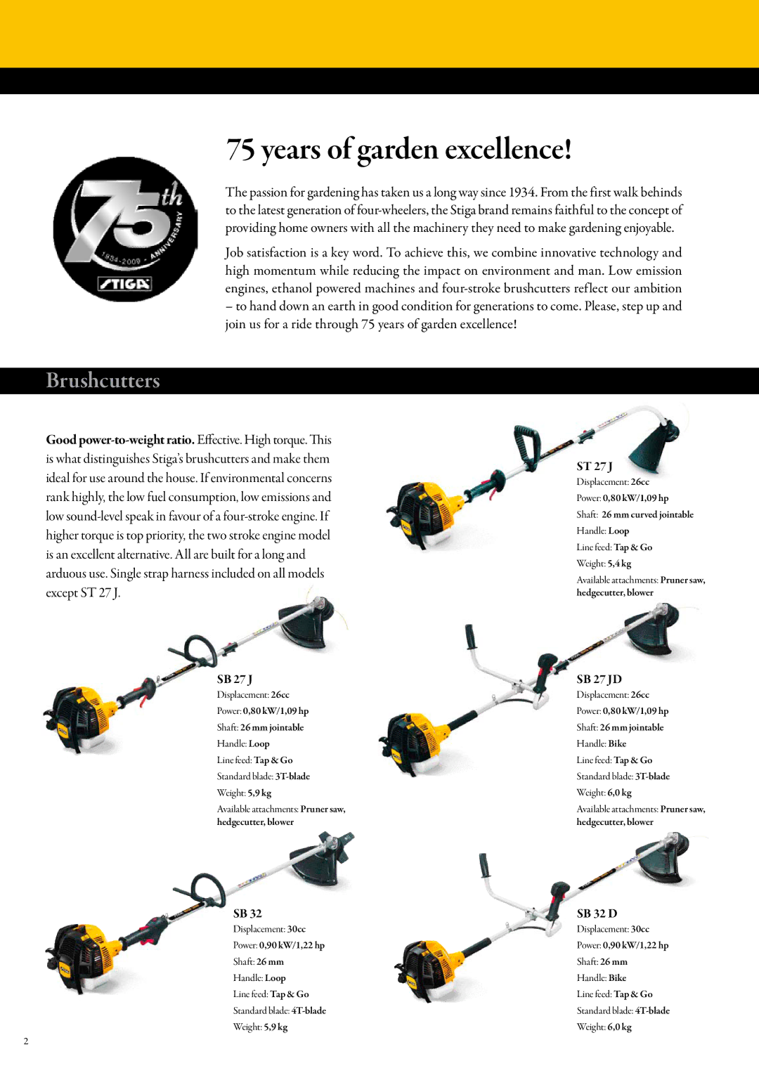 Stiga Lawn tractors manual Brushcutters, ST 27 J, SB 27 J SB 27 JD, SB 32 D 