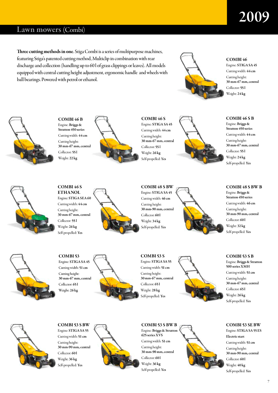 Stiga Lawn tractors manual Lawn mowers Combi 