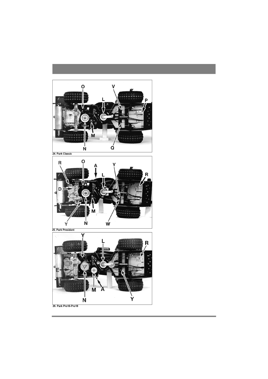 Stiga PRO 18, PRO 16 manual Park Classic Park President Park Pro16-Pro18 