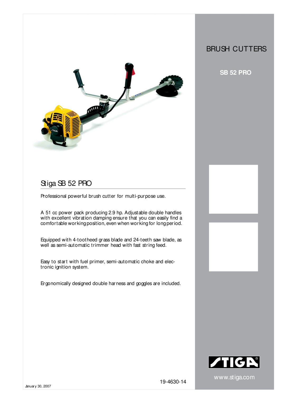 Stiga manual Brush Cutters, Stiga SB 52 PRO, 19-4630-14 
