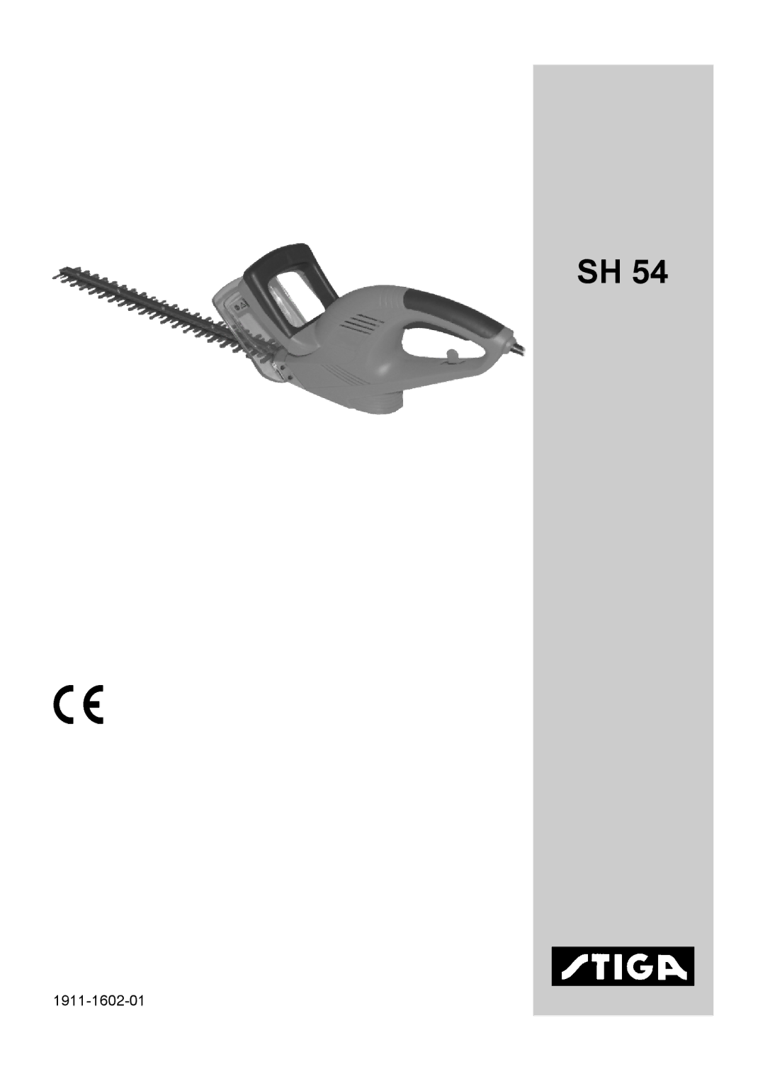 Stiga SH 54 manual 1911-1602-01 