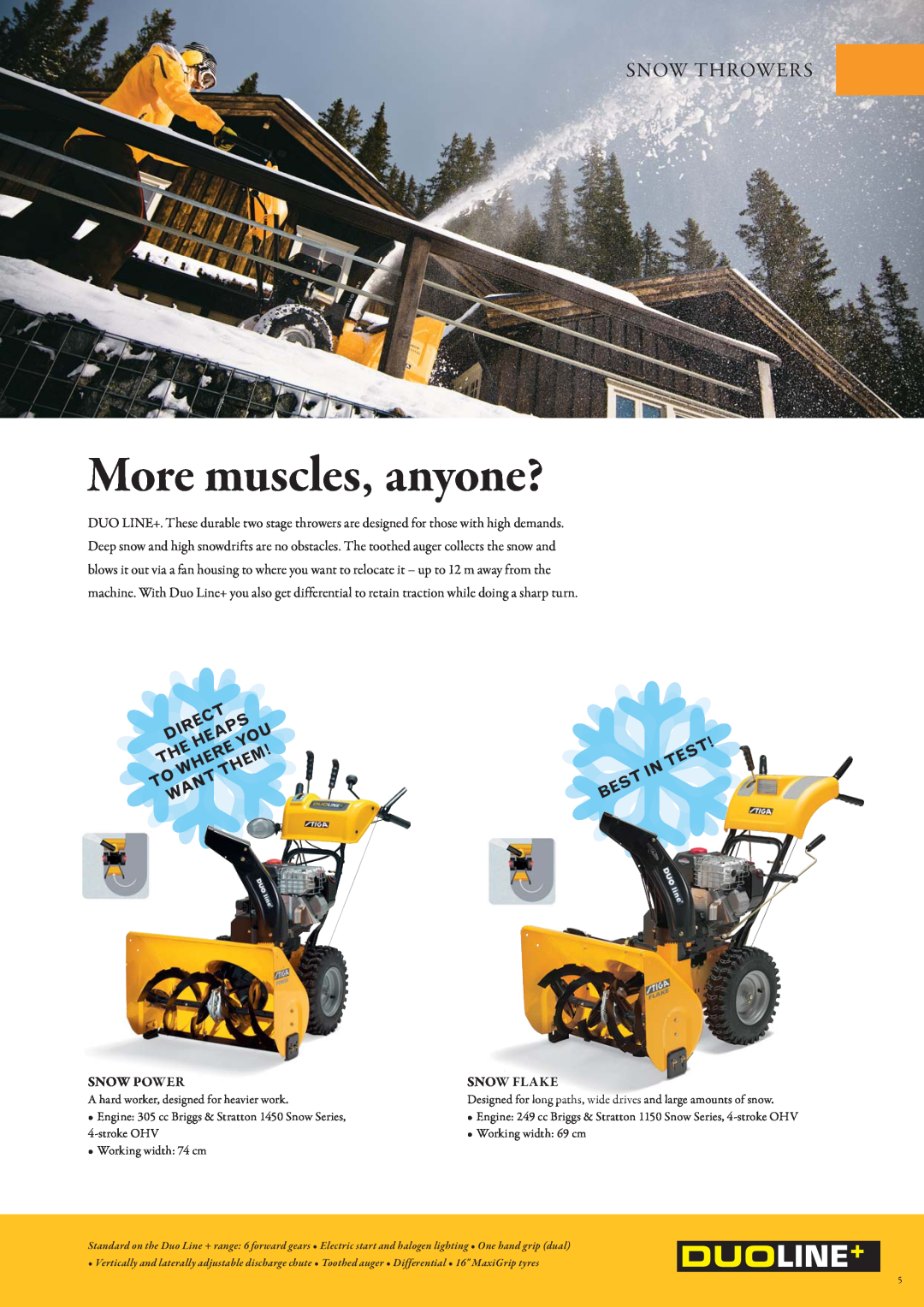 Stiga Snow Throwers manual More muscles, anyone?, Direct, Heapsyou, Test, Wherethem, Best, Want, Snow Power, Snow Flake 