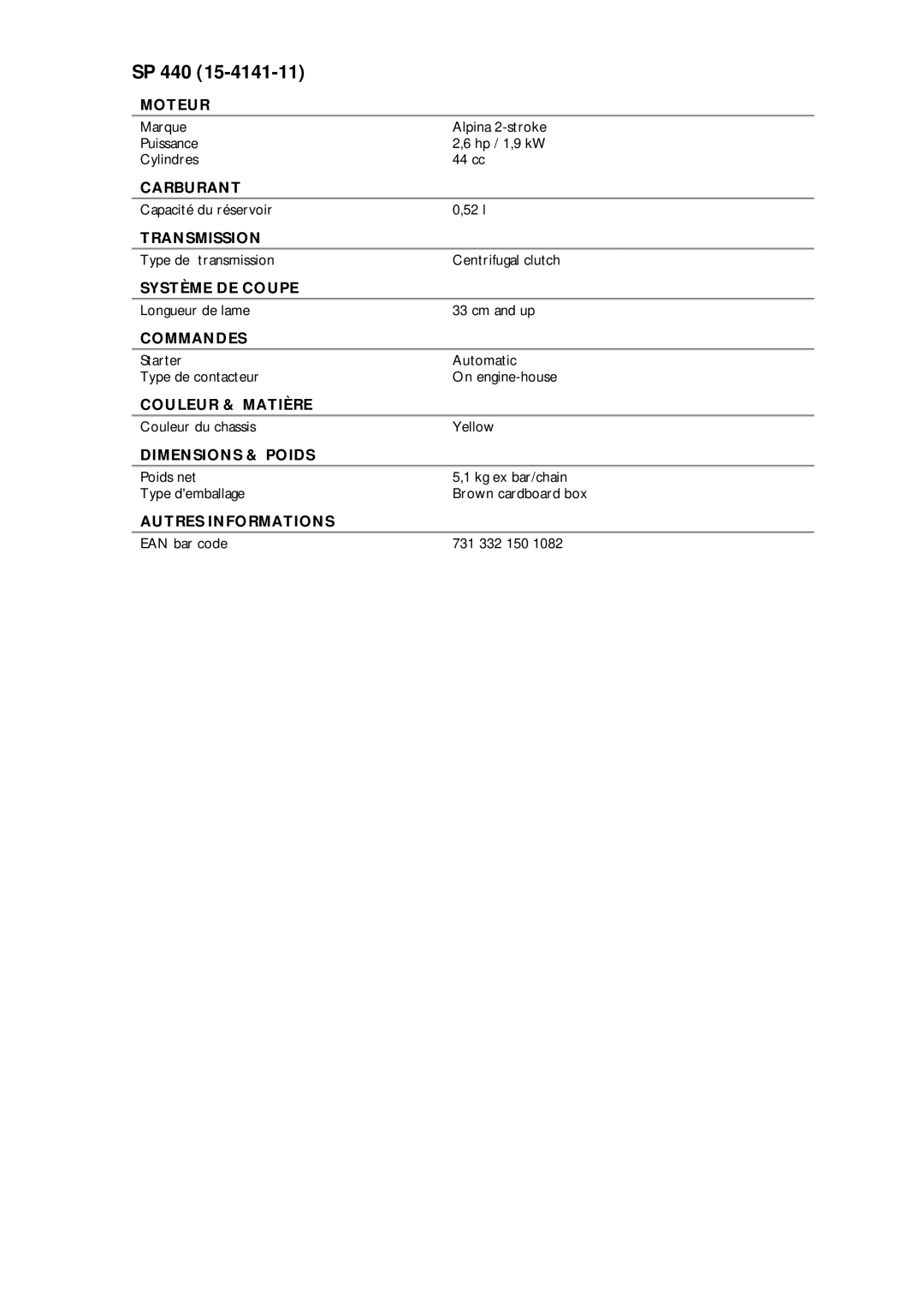 Stiga SP 440 manual 