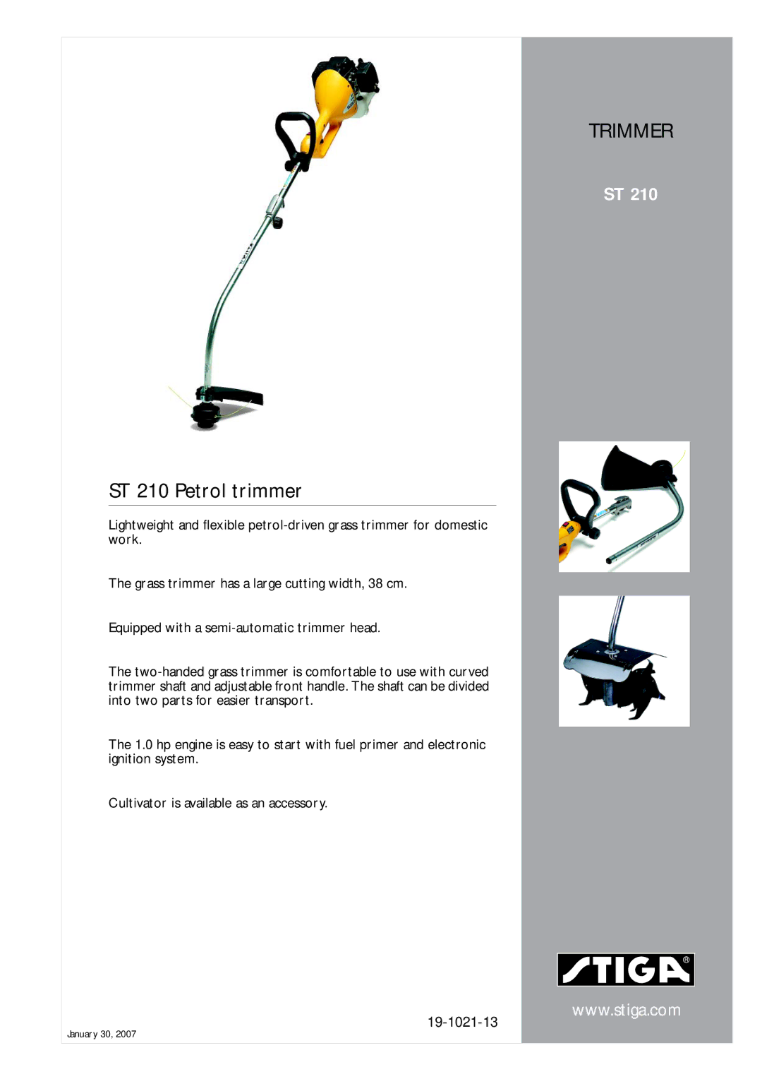 Stiga manual Trimmer, ST 210 Petrol trimmer 