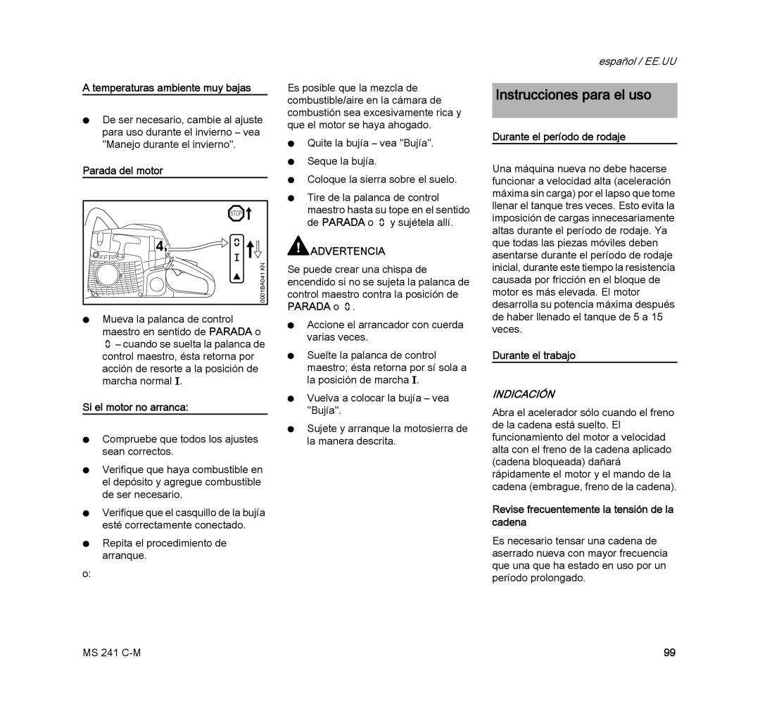 STIHL MS 241 C-M manual Instrucciones para el uso 