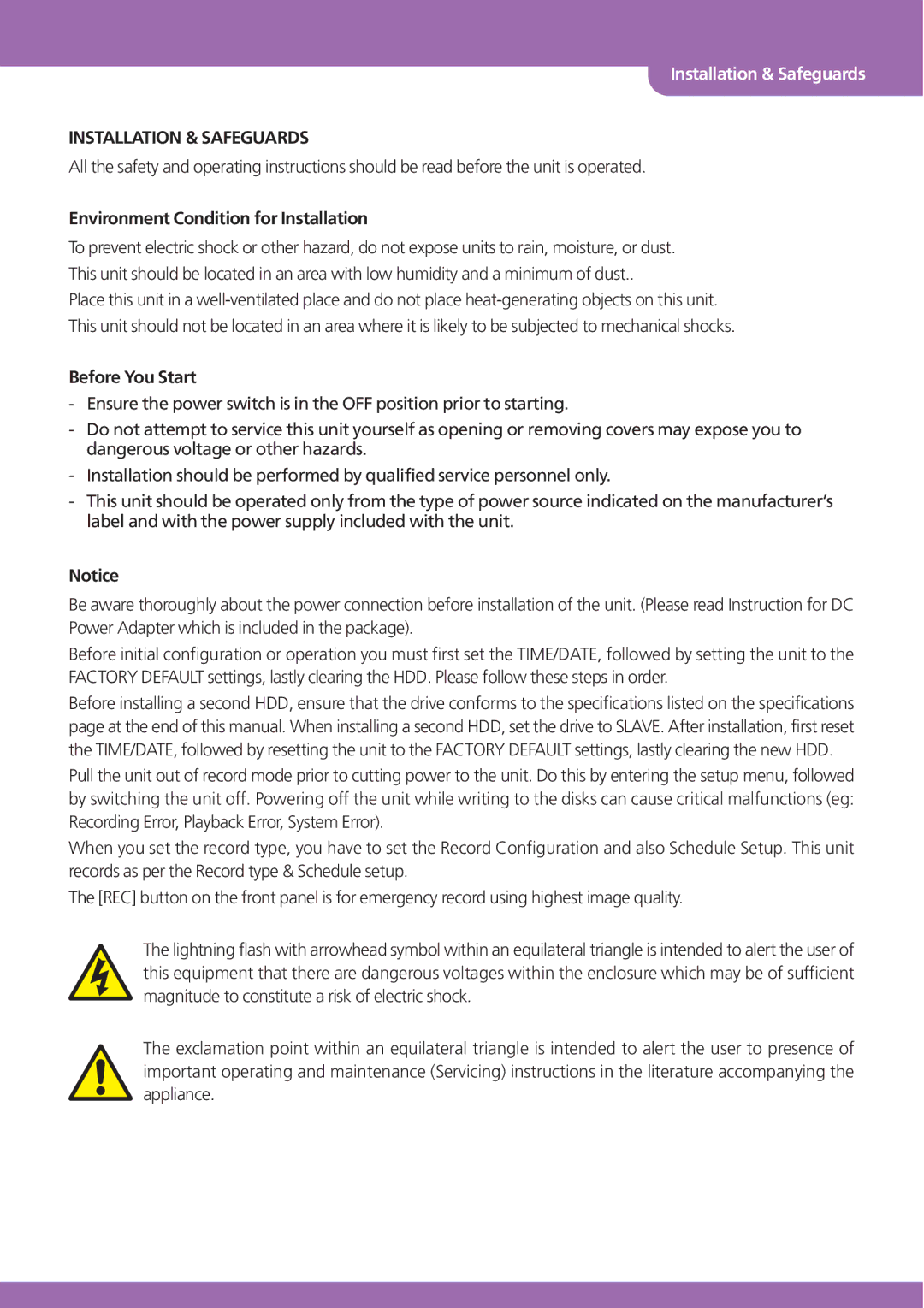 Stinger JPEG 2000 user manual Environment Condition for Installation, Before You Start 