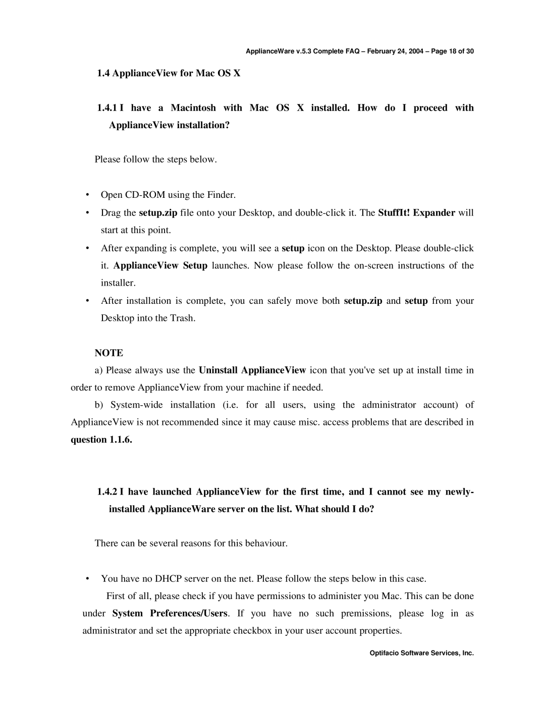 Storageflex 3945N manual ApplianceWare v.5.3 Complete FAQ February 24, 2004 Page 18 