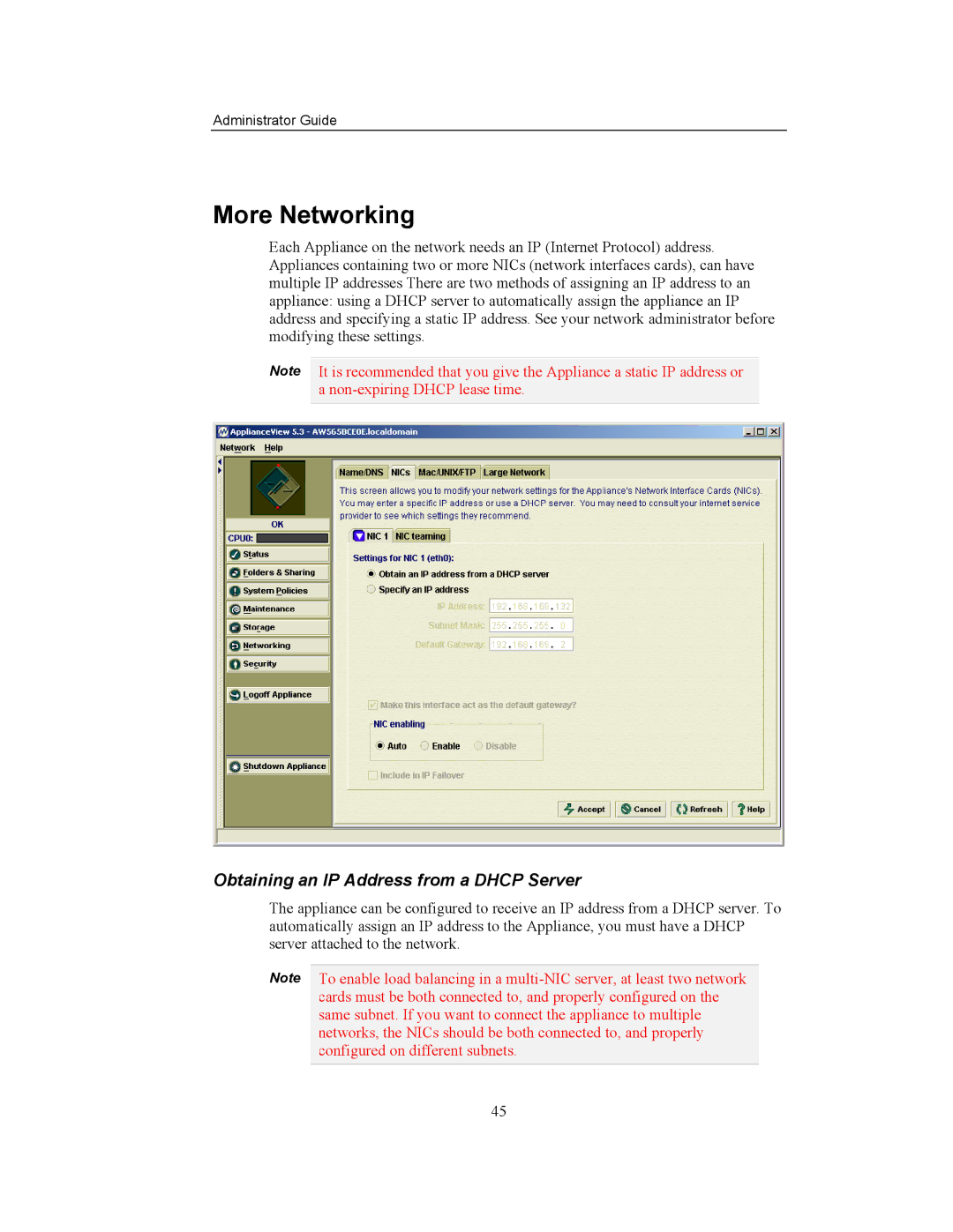 Storageflex 3945N manual More Networking, Obtaining an IP Address from a Dhcp Server 