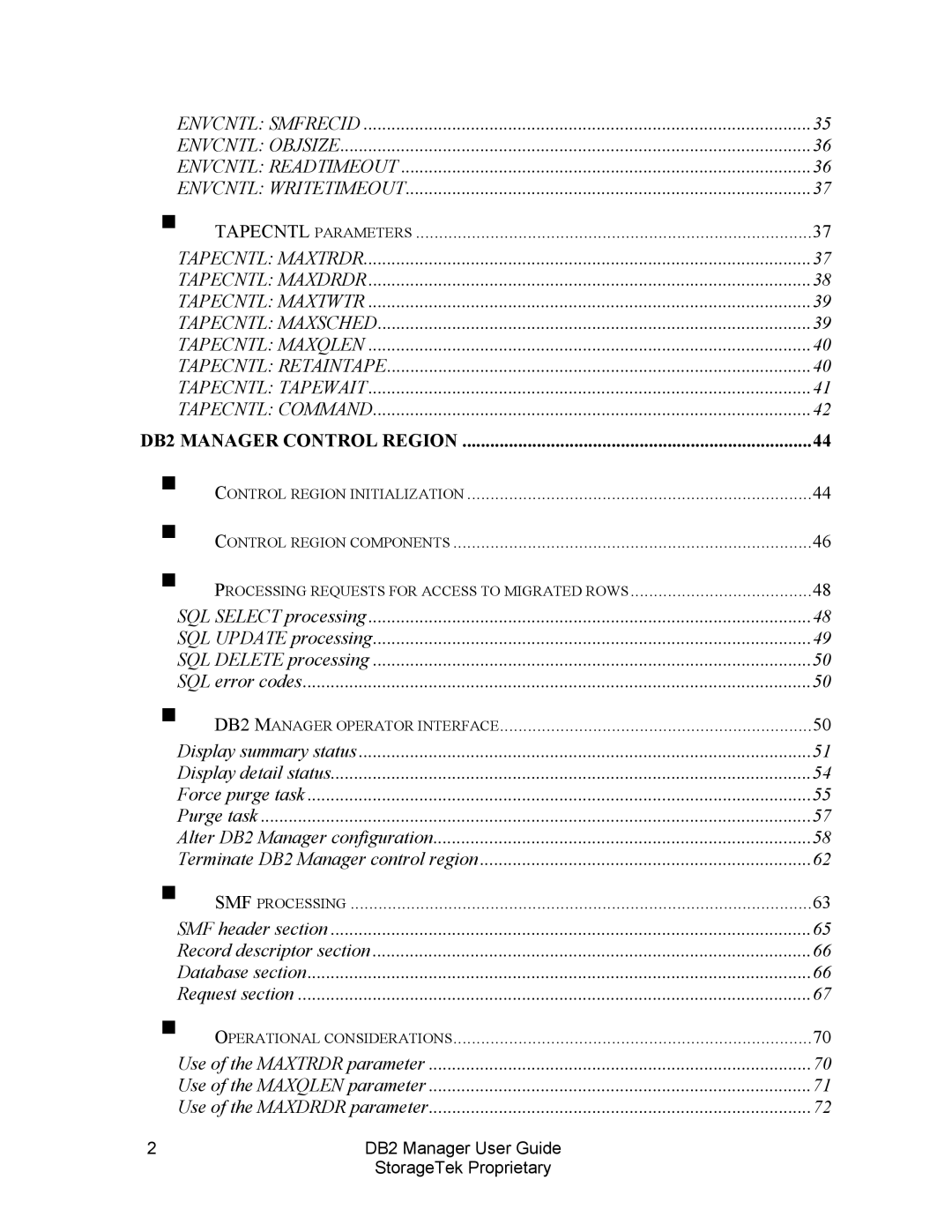 StorageTek 312564001 manual DB2 Manager Control Region 