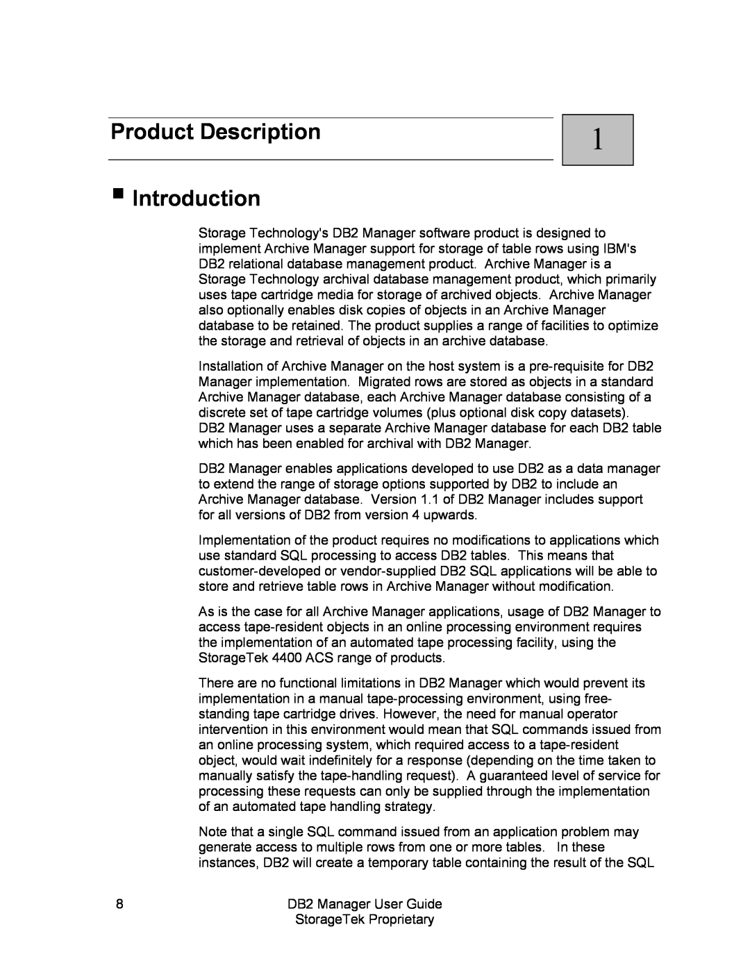 StorageTek 312564001 manual Product Description Introduction 