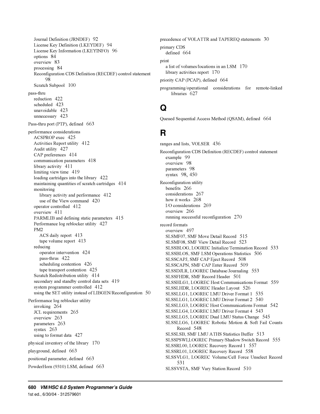 StorageTek manual 680VM/HSC 6.0 System Programmer’s Guide 