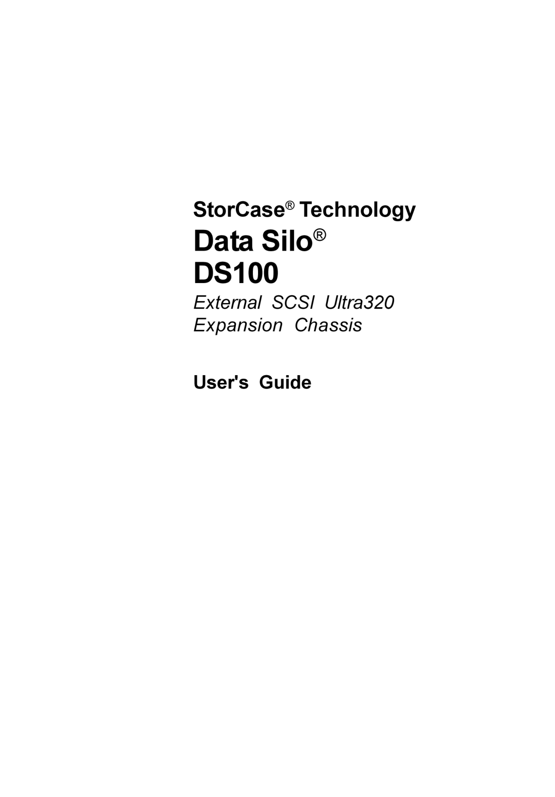 StorCase Technology manual Data Silo DS100 