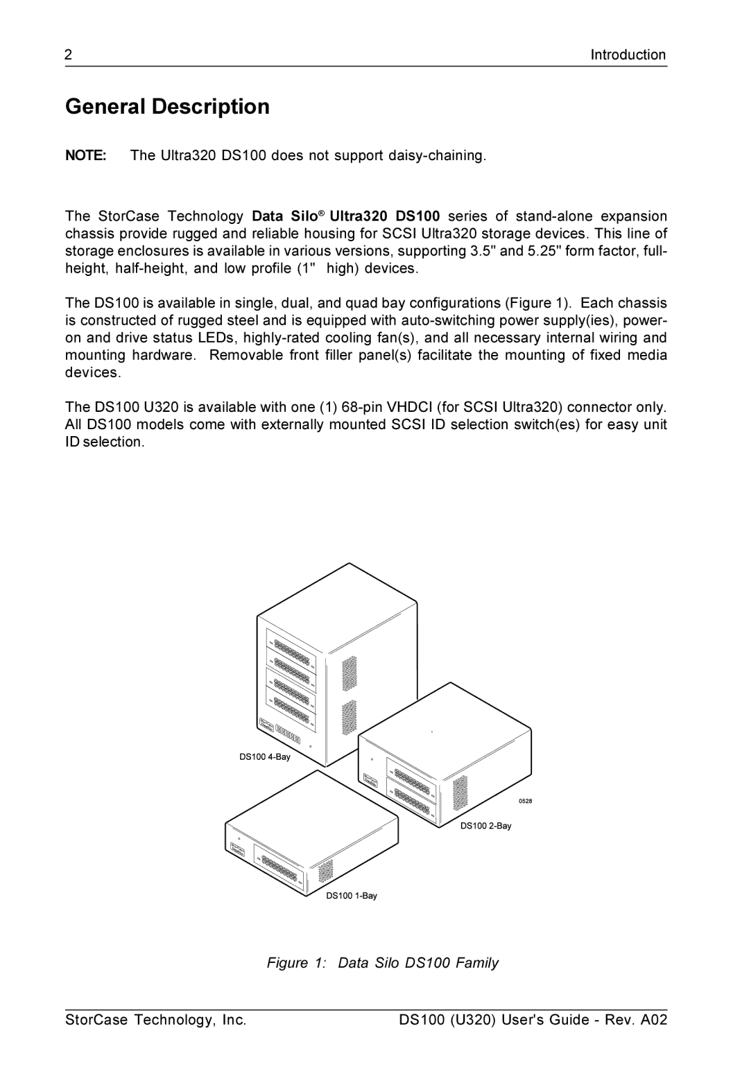 StorCase Technology manual General Description, Data Silo DS100 Family 