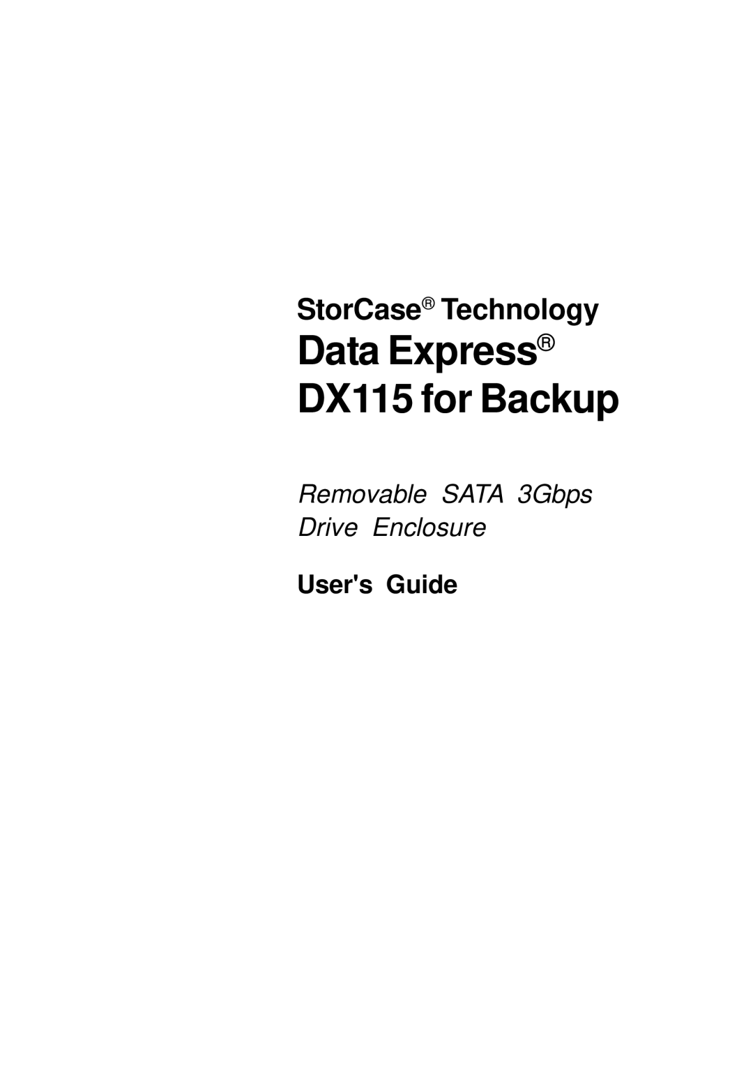 StorCase Technology manual Data Express DX115 for Backup 