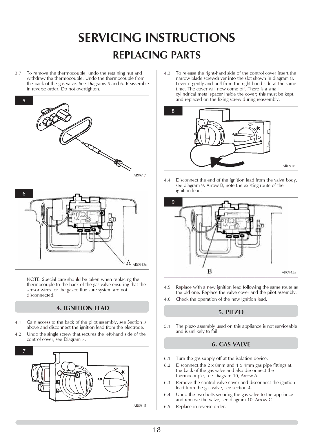 Stovax 705088 manual Ignition Lead, Piezo, GAS Valve 