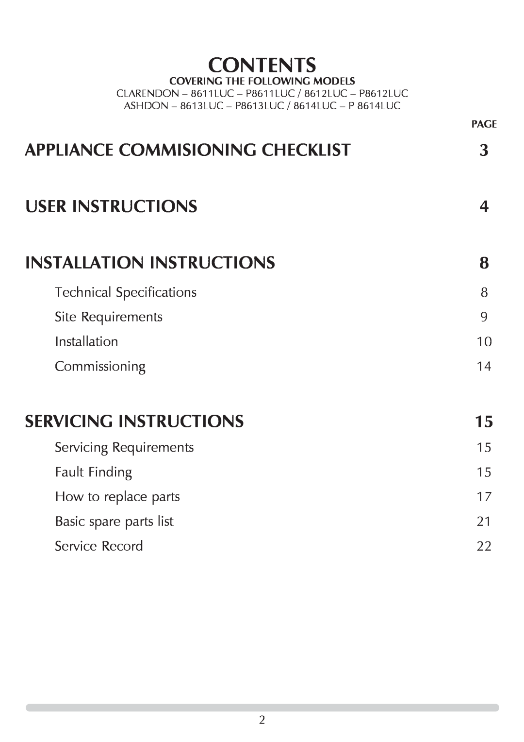 Stovax 705088 manual Contents, Appliance Commisioning Checklist, User Instructions, Installation Instructions 