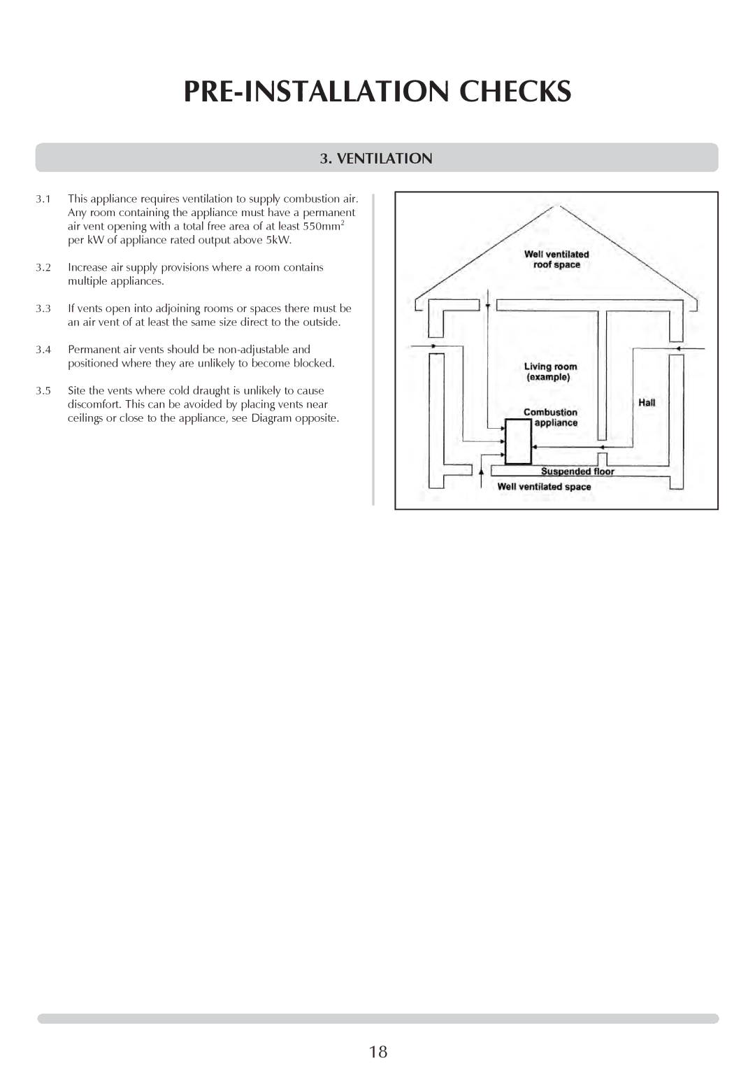 Stovax 7051Bl, 7053lG, 7008lG, 7008Bl, 7053Bl, 7051lG manual Ventilation 