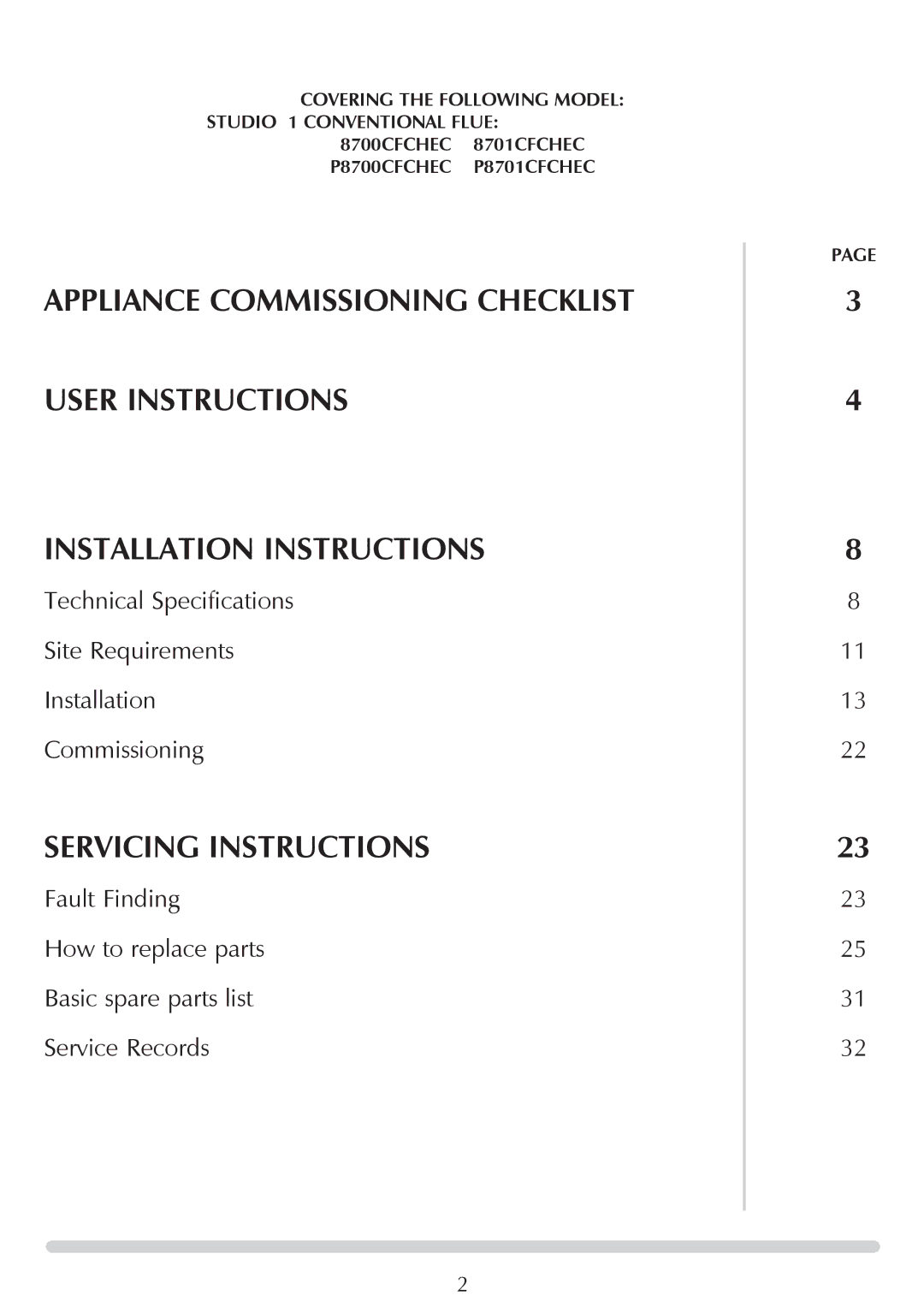 Stovax P8700CFCHEC, P8701CFCHEC manual Covering the Following Model Studio 1 conventional flue 