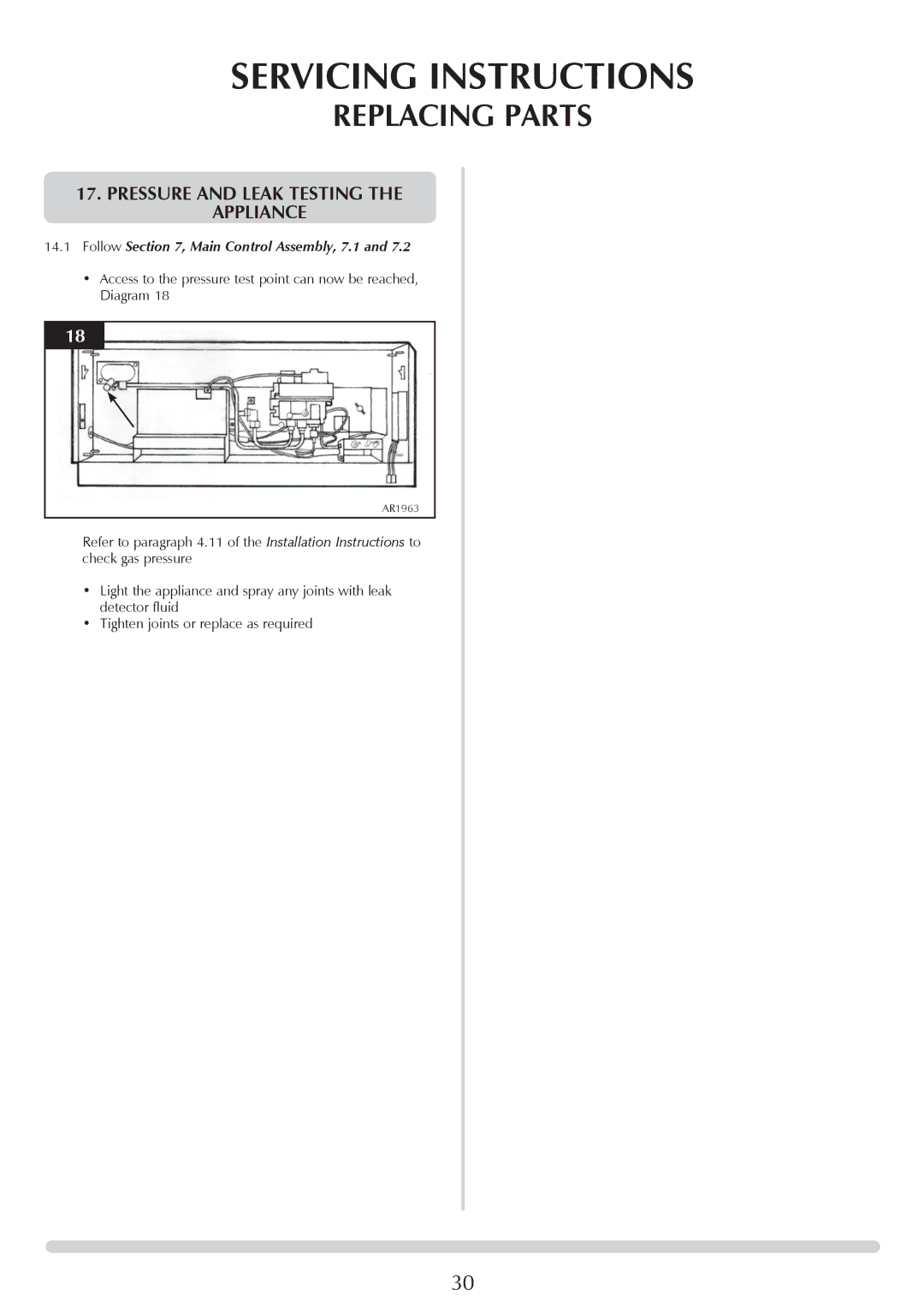 Stovax P8700CFCHEC Pressure and Leak Testing the Appliance, Access to the pressure test point can now be reached Diagram 