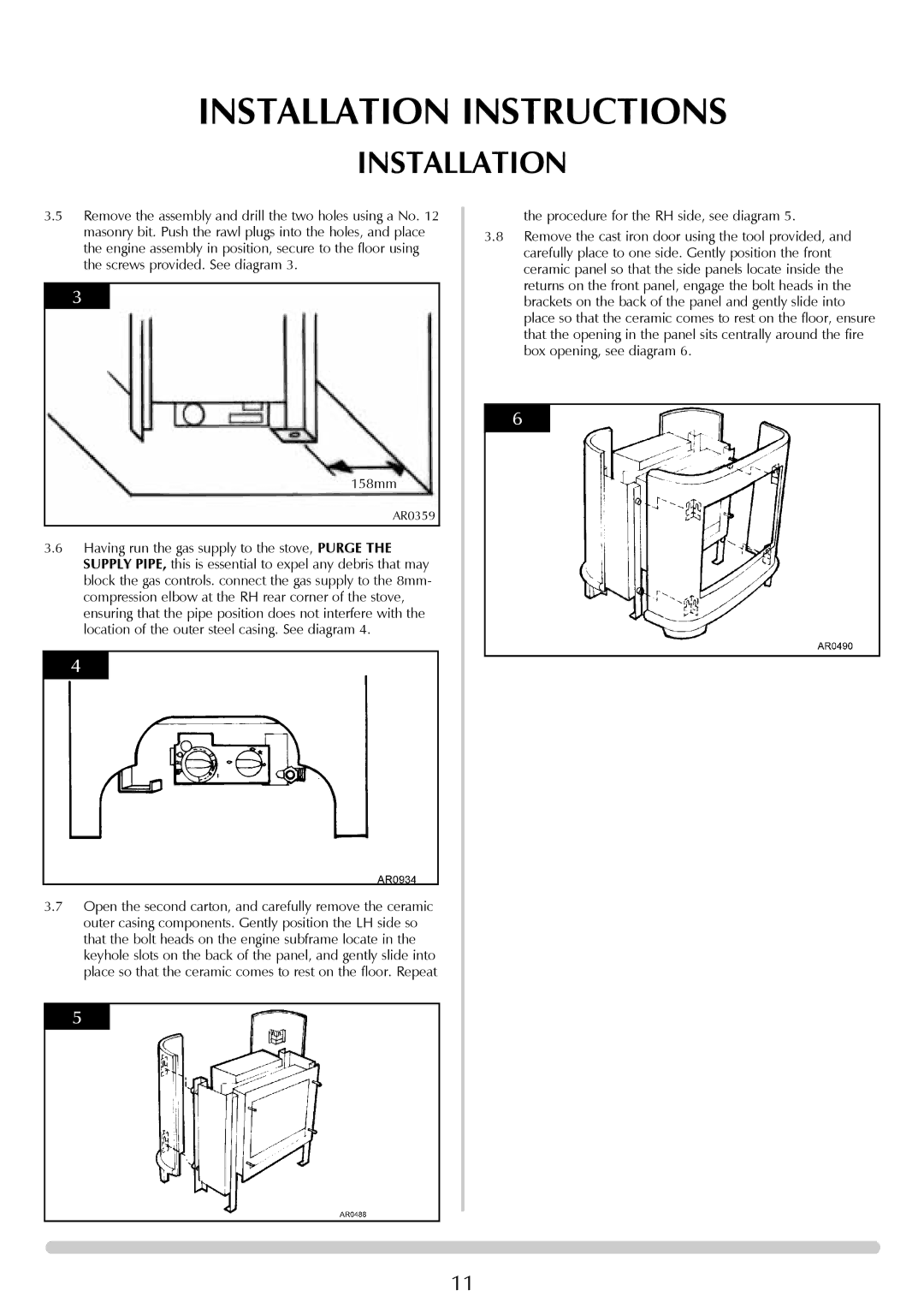 Stovax Coal Effect Stove Range Conventional Flue manual Installation Instructions 