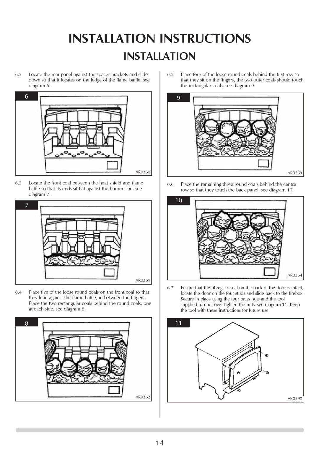 Stovax Coal Effect Stove Range manual AR0360 