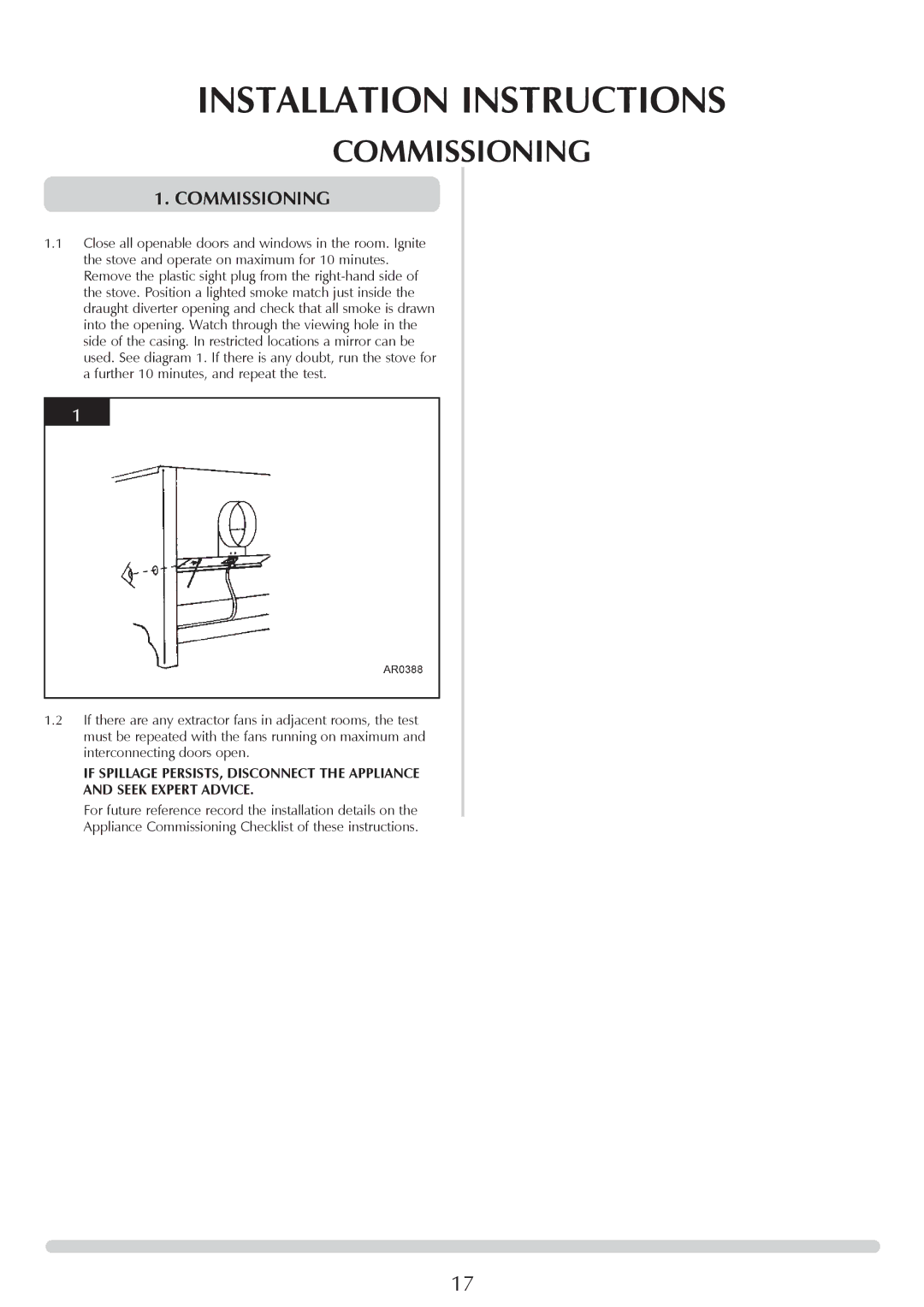 Stovax Coal Effect Stove Range manual Commissioning 